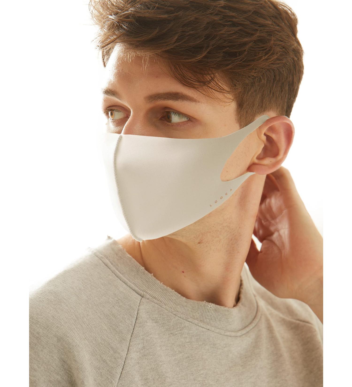 LOOKA Protective Fashion Air Mask | Washable & Reusable | Comfortable Beige Logo Mask (Small) - International Shipping - Buy Online on GoSupps.com