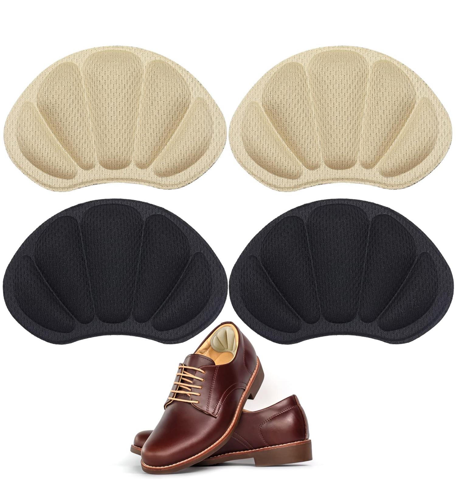 Prous 4-Piece Heel Cushion Inserts - Black & Beige Self-Adhesive Shoe Pads for Loose Shoes - Heel Blister Protector for Women & Men - Buy Online on GoSupps.com
