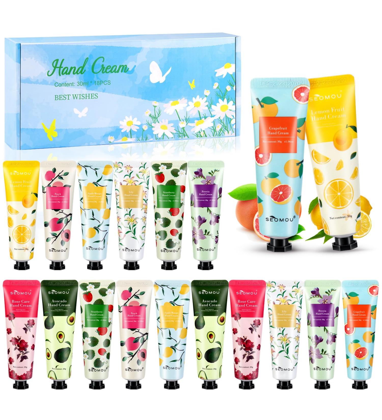 18 Pack Hand Cream Gift Set for Women - Moisturizing Creams for Dry Cracked Hands & Feet | Ideal for Mother's Day & Valentine's Day | 540ml in 18 Colors - Buy Online on GoSupps.com