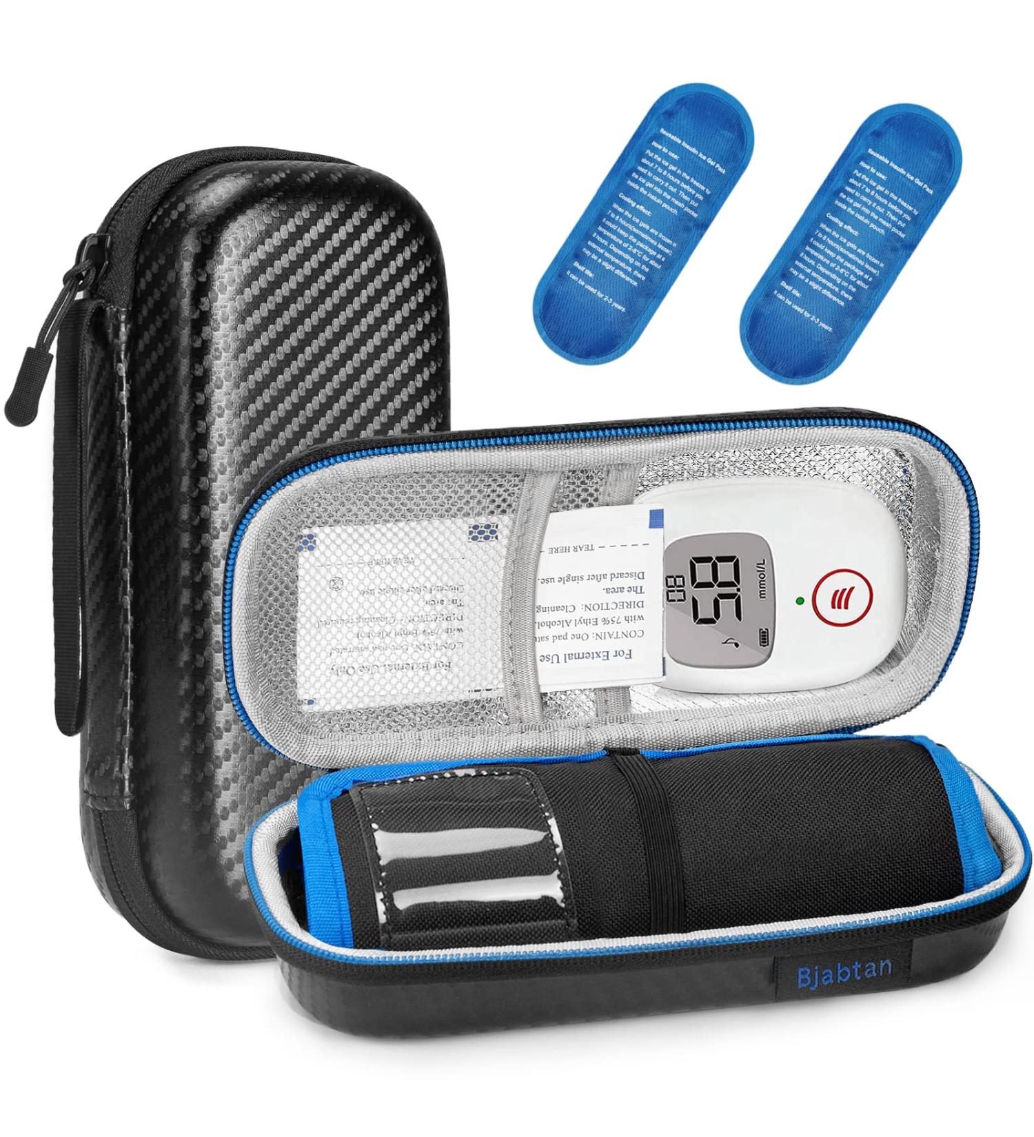 Bjabtan Insulin Pen Carrying Case & Cooler Travel Organizer - Black | Diabetic Supplies Medical Bag with Ice Packs - Buy Online on GoSupps.com