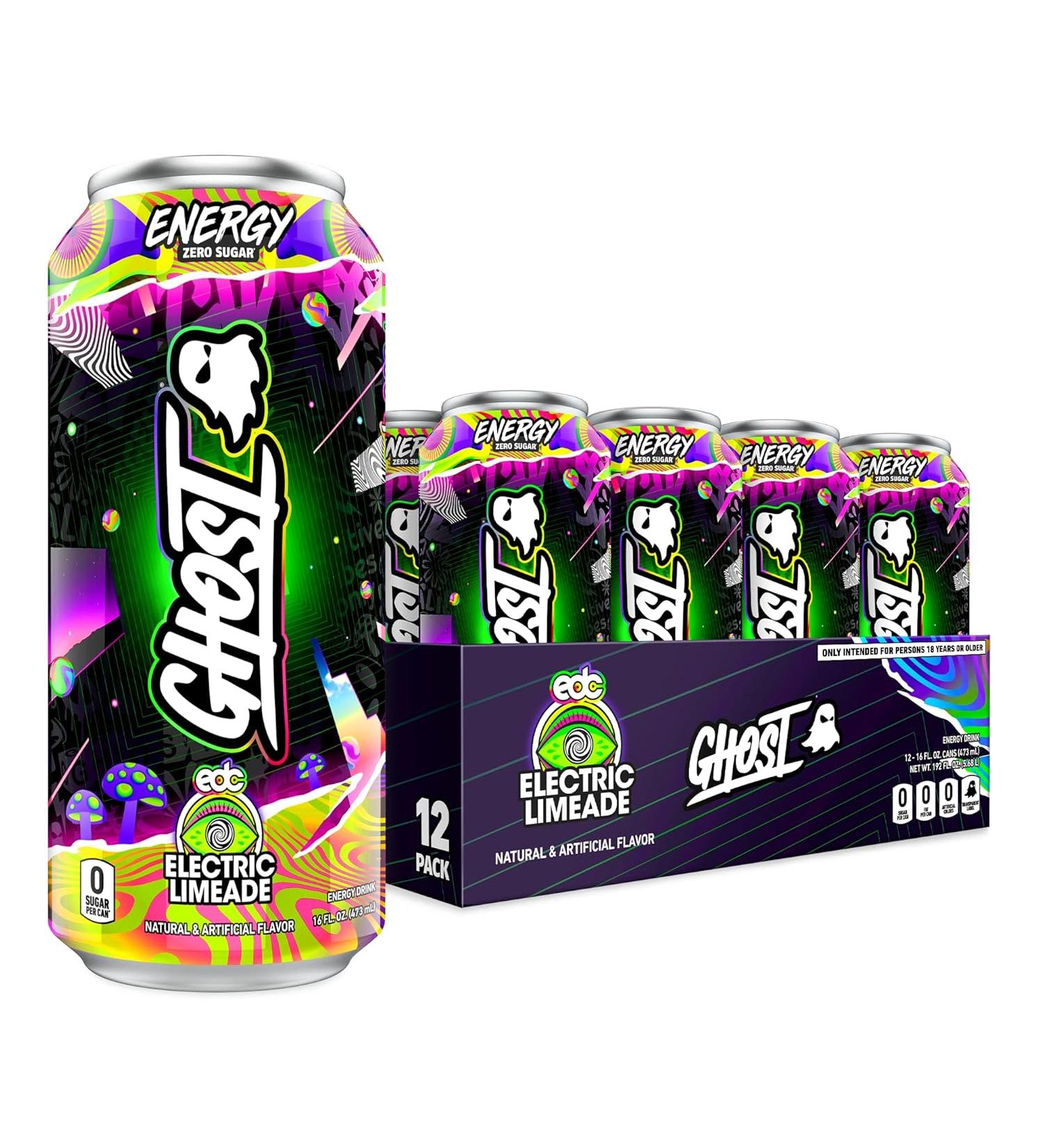 GHOST Energy Performance Energy Drink Energy & Focus No Artificial Colors 200 mg of Natural Caffeine - 16 Oz - Pack Of 12 - Buy Online on GoSupps.com