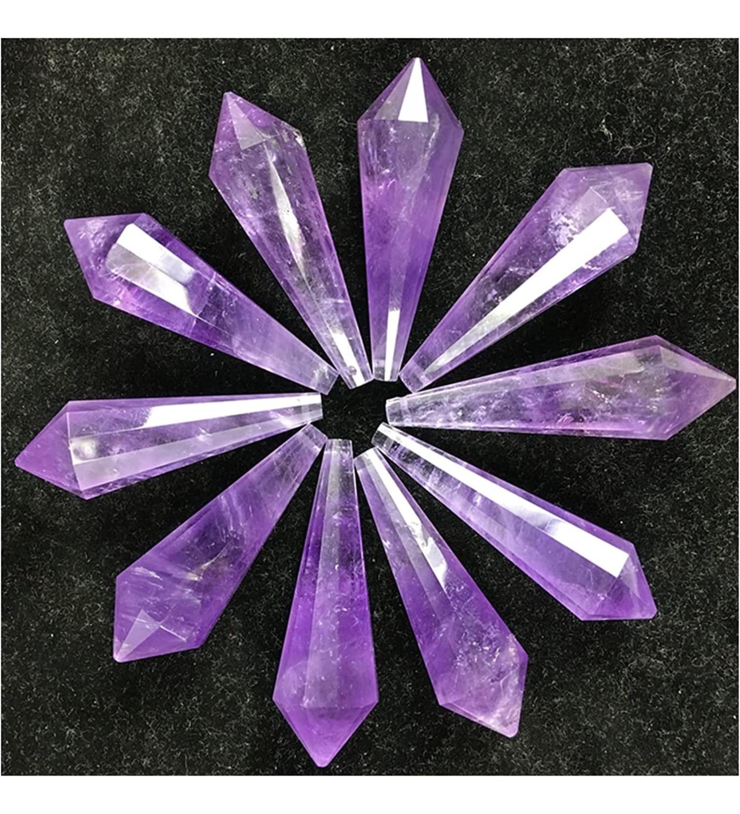 Amethyst Rough Stone Natural Amethyst Angel Pendulum Sweater Necklace Pendant Wand piont Reiki Crystals Provide as for Gift Chakra Reiki Balancing - Buy Online on GoSupps.com