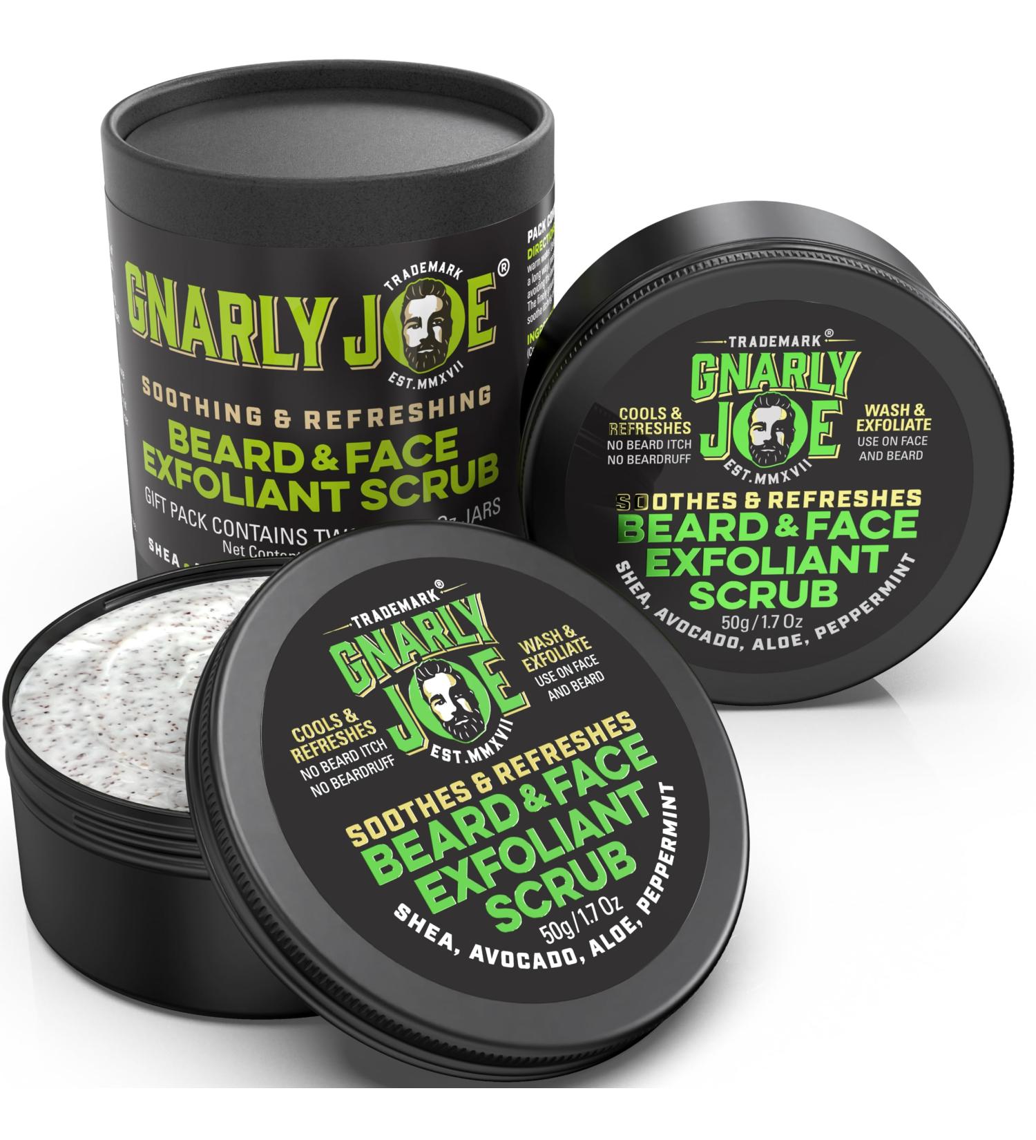 Gnarly Joe Refreshing Peppermint Beard and Face Exfoliant Wash and Scrub. Gift Pack for Men (Two 50g Jars). 50g (Pack of 2) - Buy Online on GoSupps.com
