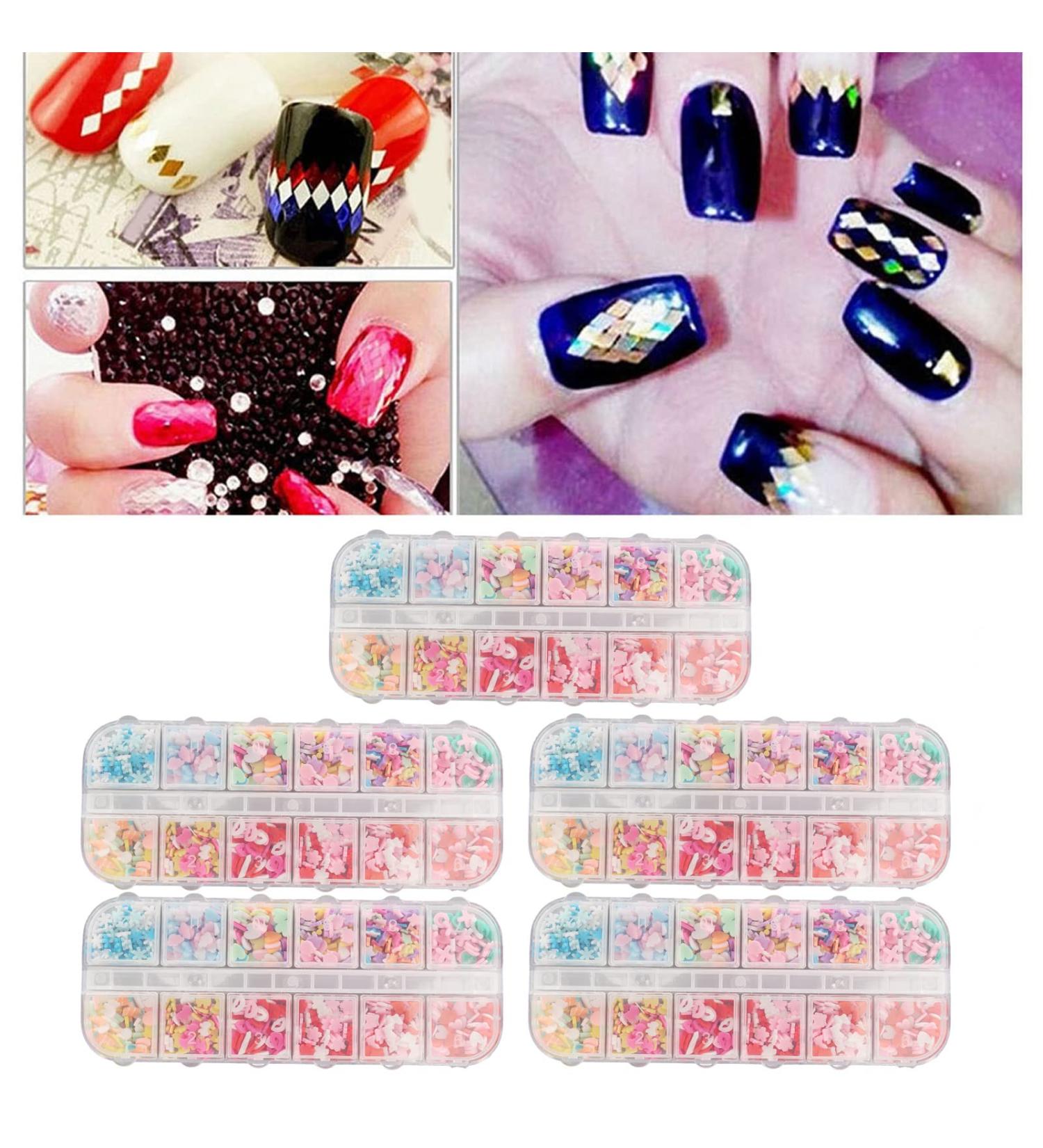 3D Cute Nail Charms Nail Glitter Charm Ornaments Nail Art Decorations Glitter Accessories for DIY Craft Nail Art Design Manicure Decor - Buy Online on GoSupps.com