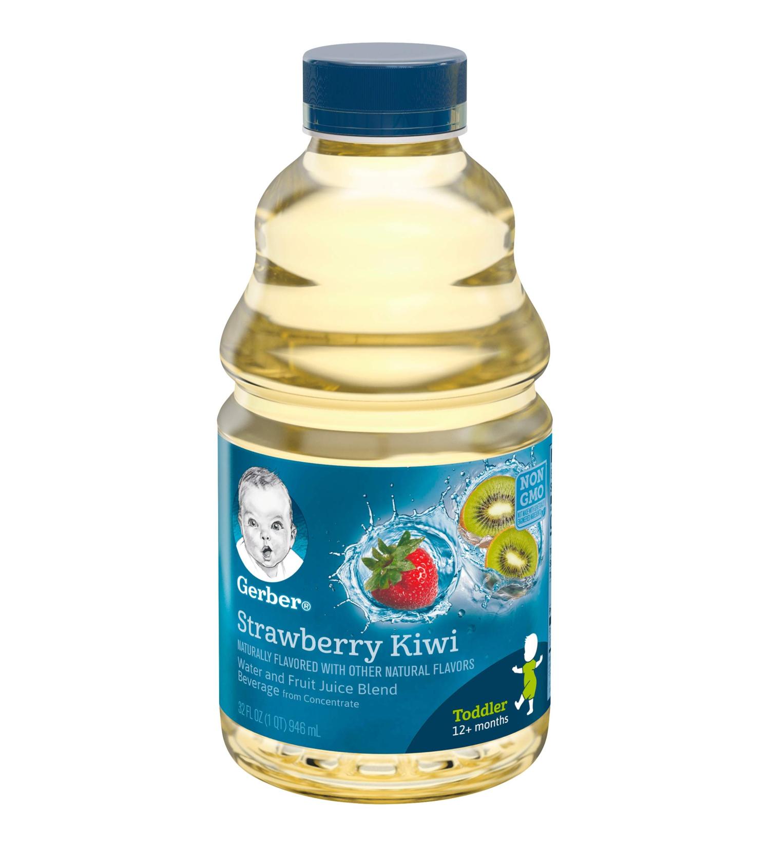 Gerber Graduates Fruit Splashers Juice Strawberry Kiwi 32 Fl. Oz. - Pack of 4 - Buy Online on GoSupps.com