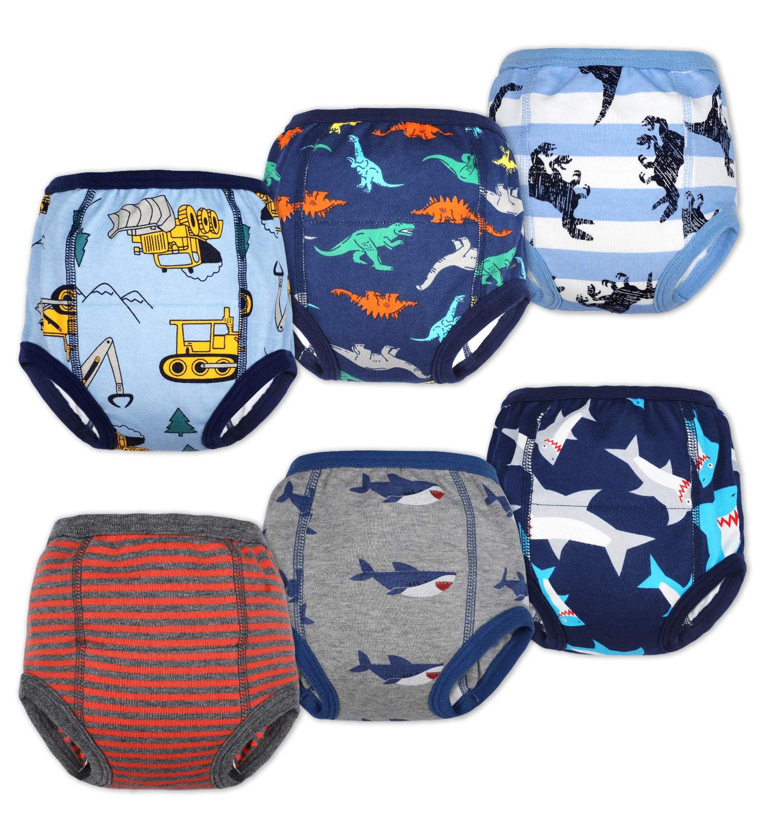 MooMoo Baby Cotton Training Pants 4T - Pack of 6 | Strong Absorbent Toddler Potty Training Underwear for Boys and Girls 2T-7T | Blue and Grey Design - Buy Online on GoSupps.com
