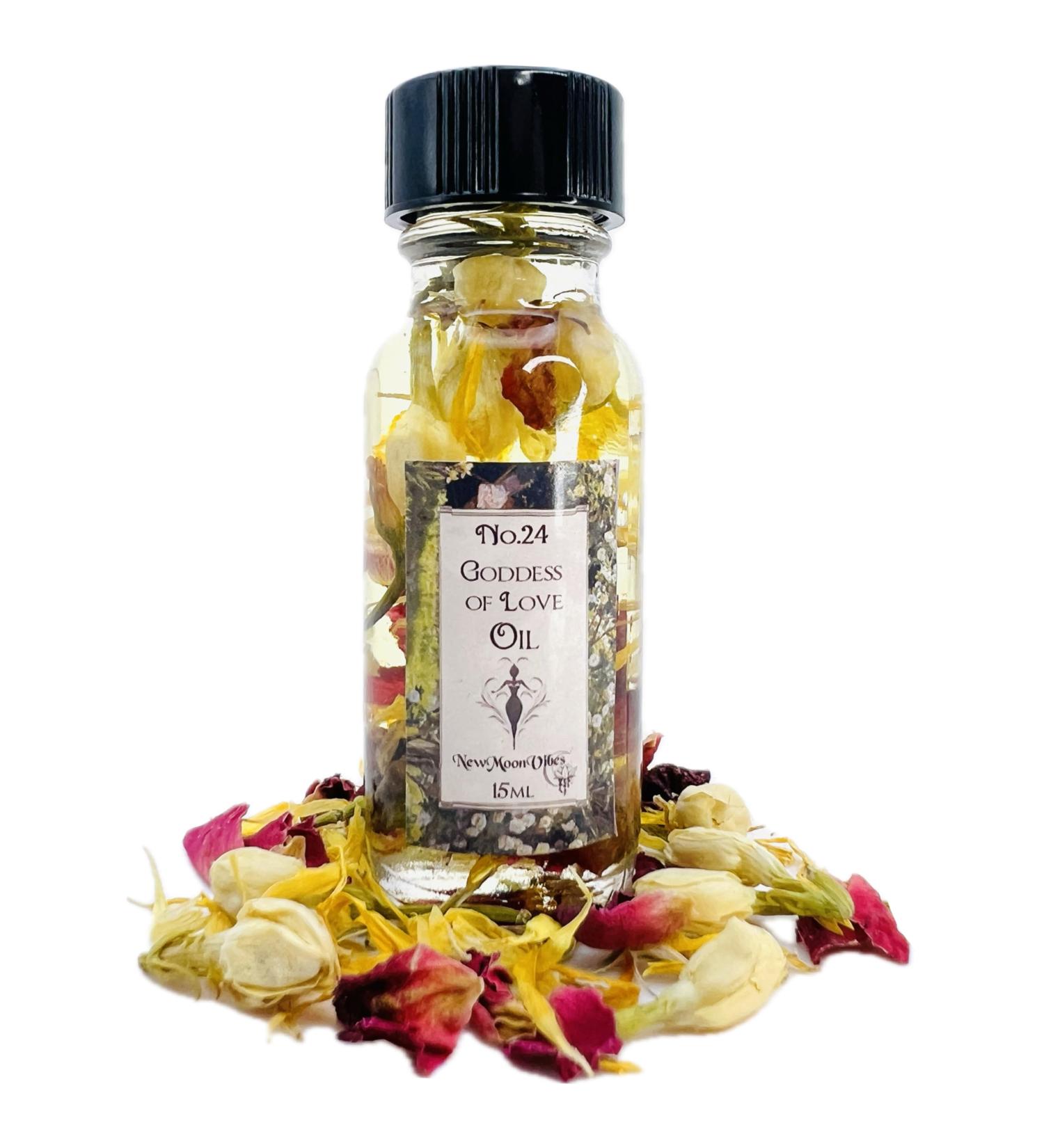 Goddess of Love Oil by New Moon Vibes - Attraction Love Joy Passion Commitment Intimacy Fidelity - Spells Rituals Conjure - Handmade with Essential Oils & Herbs - Wicca Pagan Hoodoo Magick - Buy Online on GoSupps.com