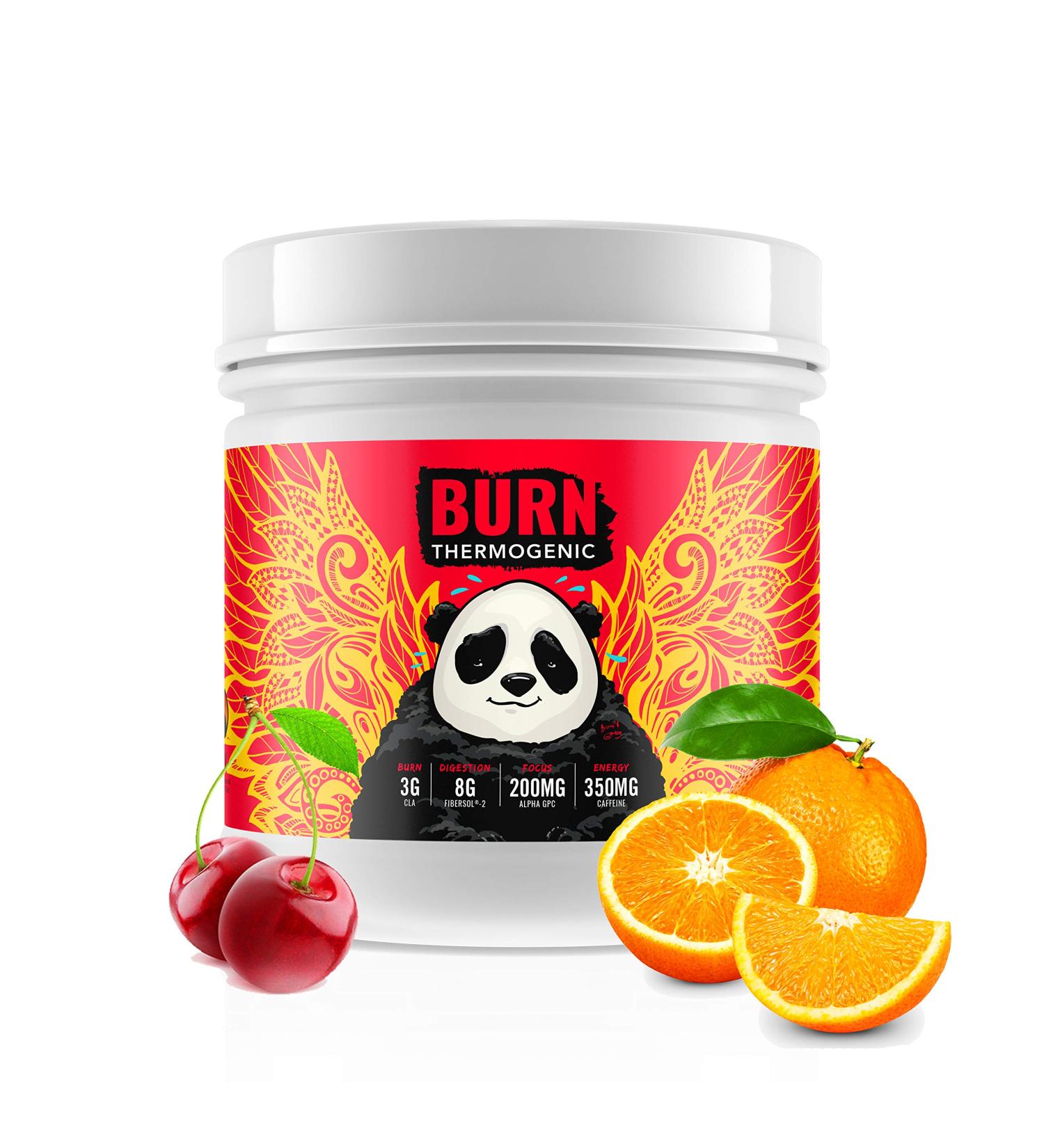Panda Supps PANDA BURN Thermogenic Fat Burner with Tunnel Vision Focus - Appetite Suppressant and Sustainable Energy Metabolism Booster - 3G CLA, L-Carnitine, 350MG Caffeine, 8G Fibersol-2 (Panda Punch) - Buy Online on GoSupps.com