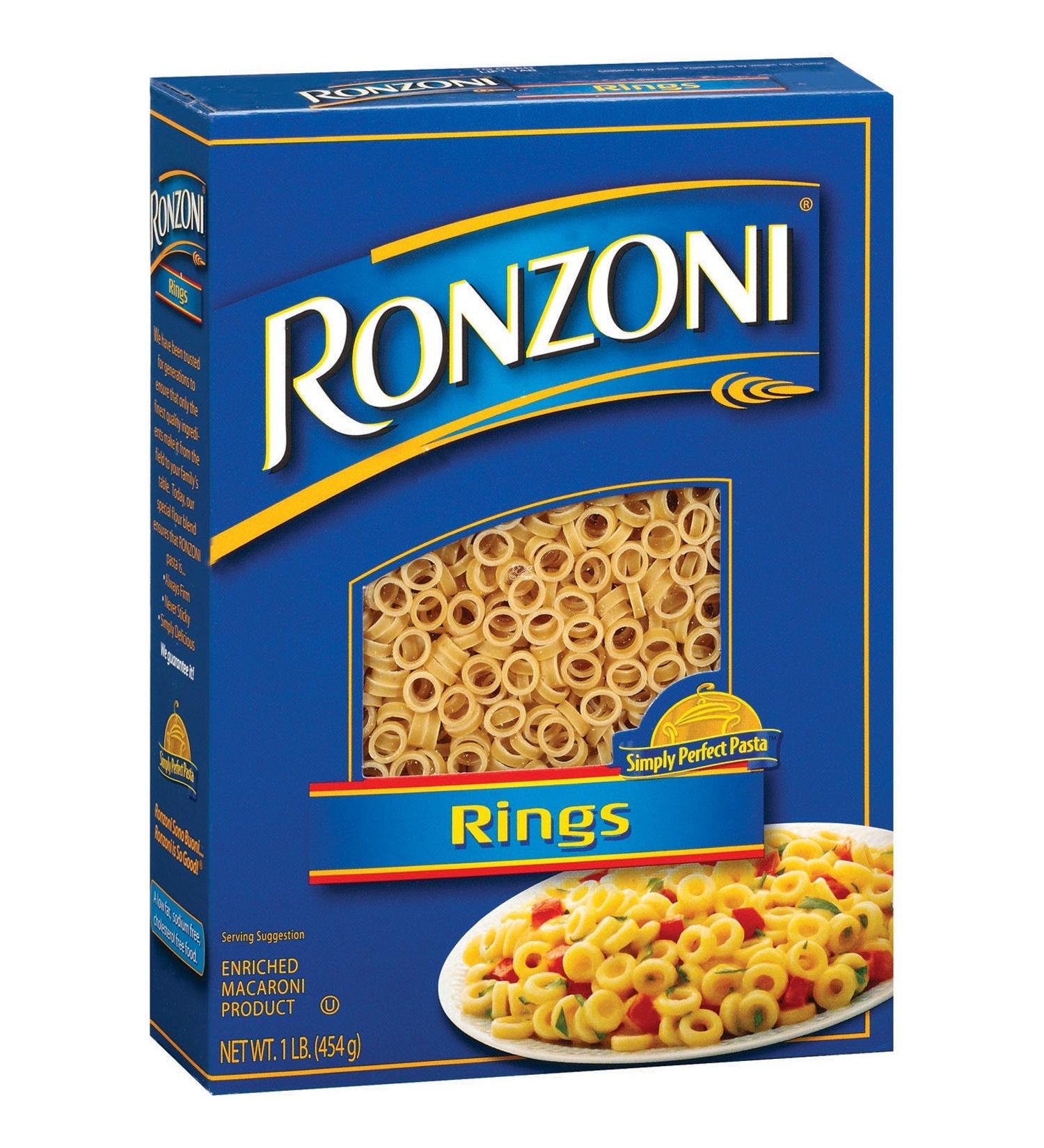 Ronzoni Rings Macaroni 16 Oz. Pack Of 3 - Enriched Non GMO Pasta - Buy Online on GoSupps.com