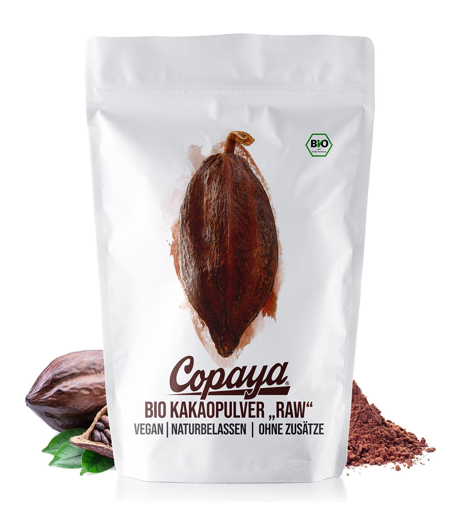 Copaya Organic Cocoa Powder 5kg - Raw Unsweetened Cocoa High-Quality Beans 11% Fat Rich Aroma - 5 Pack (5x1kg) - Buy Online on GoSupps.com
