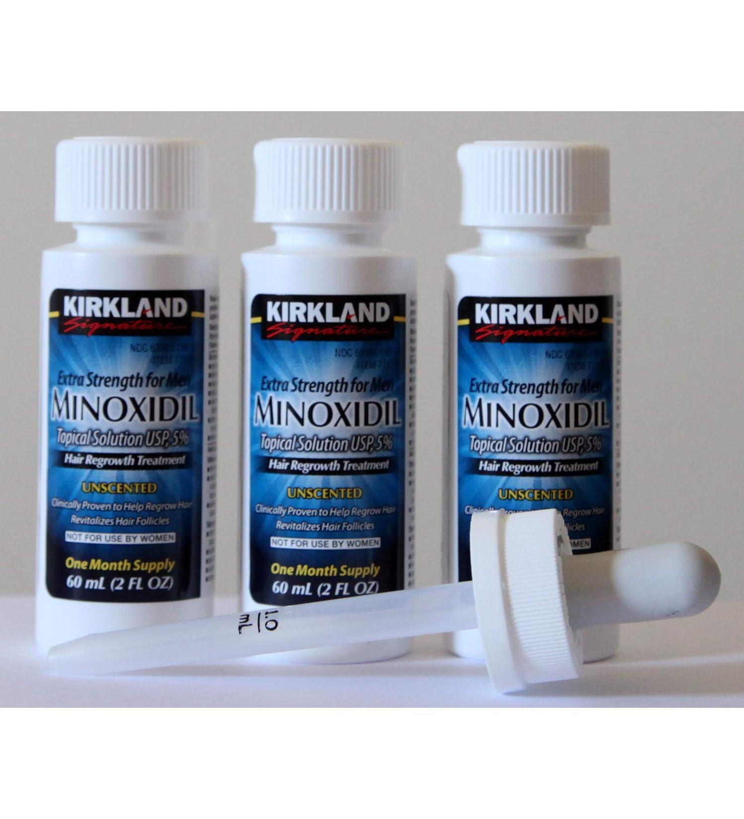 Kirkland Signature Extra Strength for Men Minoxidil - 2 Month Supply 2 Fl Oz (Pack of 3)