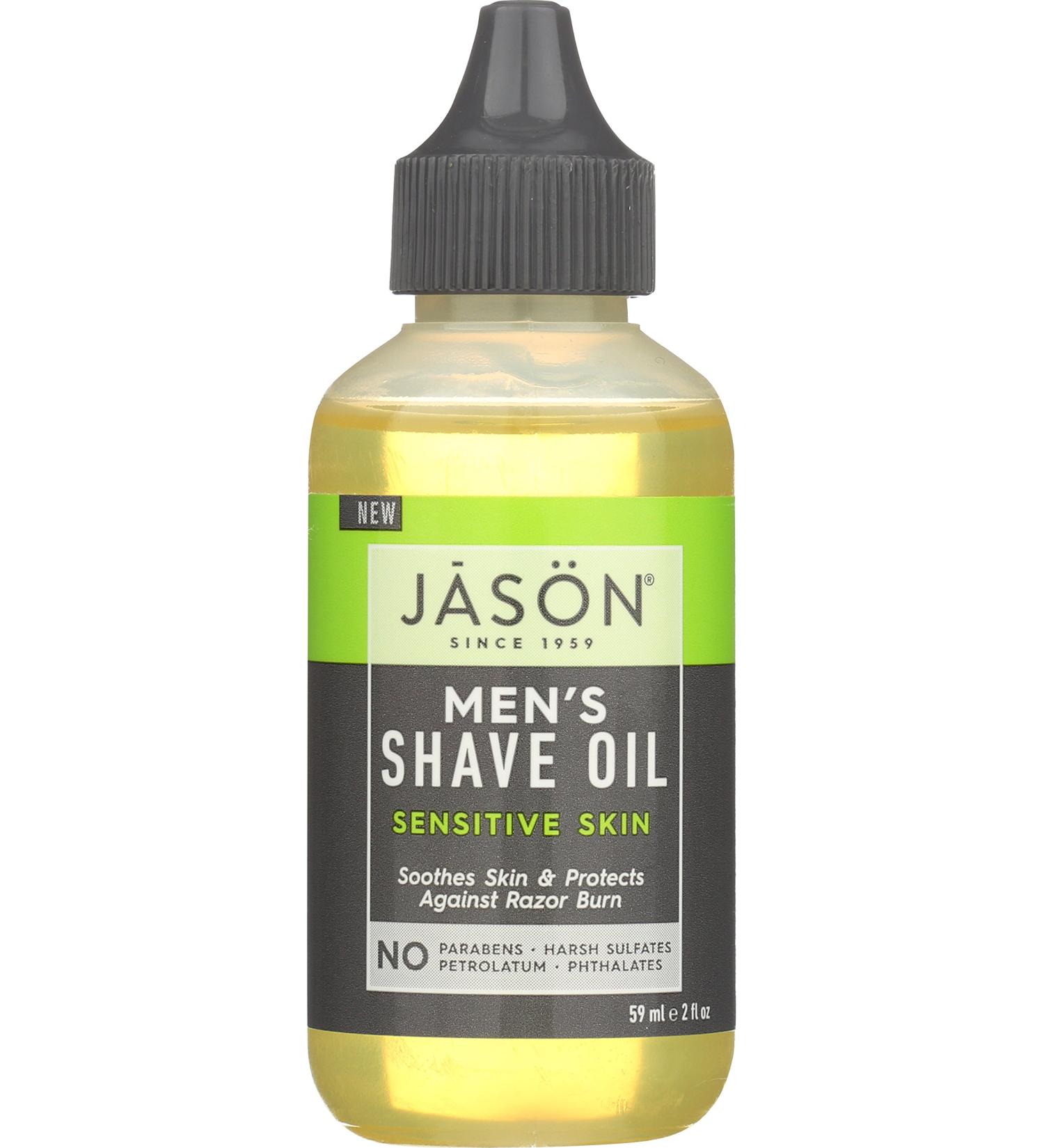 JASON Men's Sensitive Skin Shave Oil 2 oz. - Soothing and Nourishing Formula - Buy Online on GoSupps.com