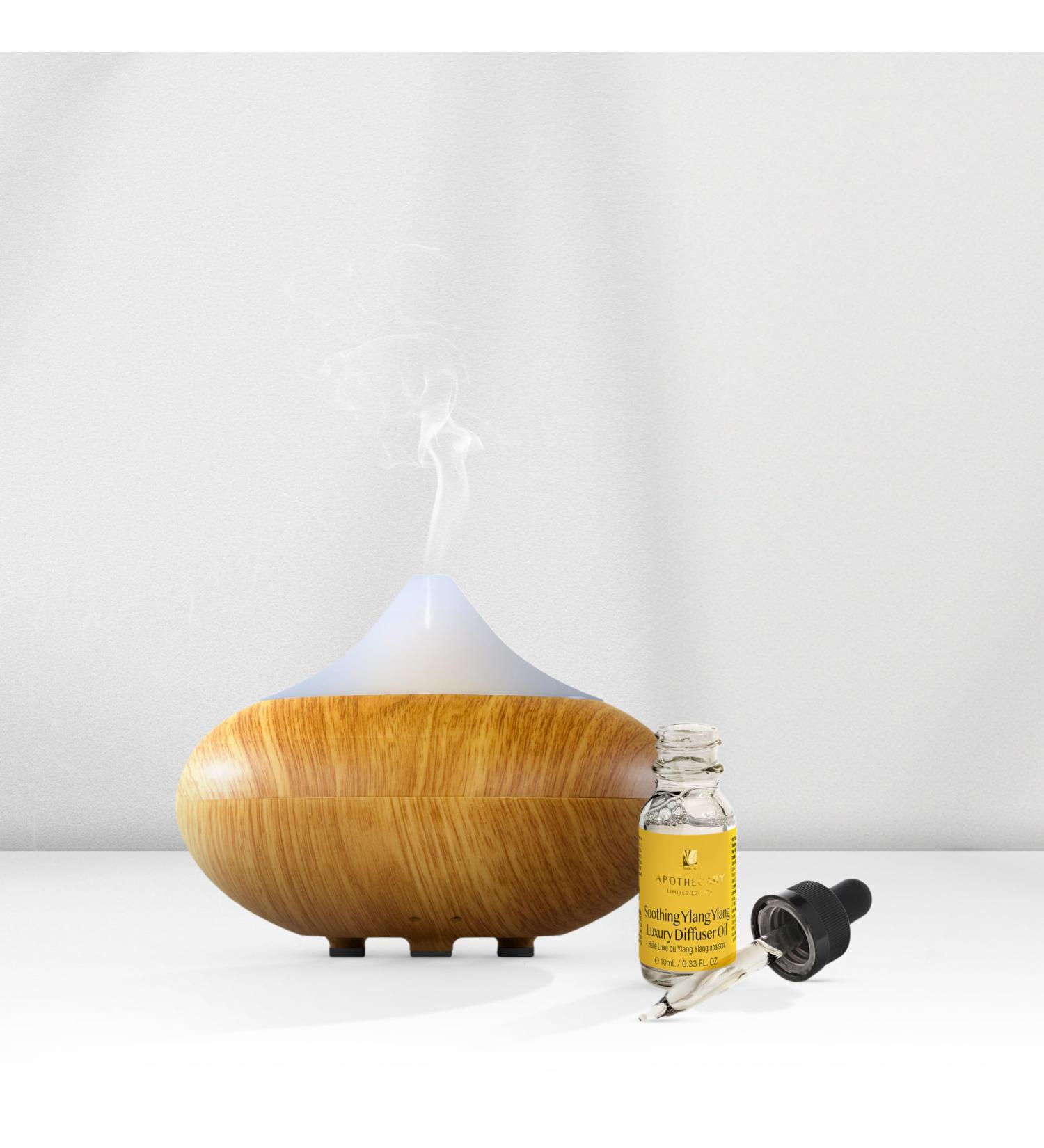 Dr Botanicals Essential Oil Diffuser with Ylang Ylang Luxury Essential Oil | Premium 5 in 1 Ultrasonic Aromatherapy Scented Oil Diffuser Clear Top With Ylang Ylang - Buy Online on GoSupps.com