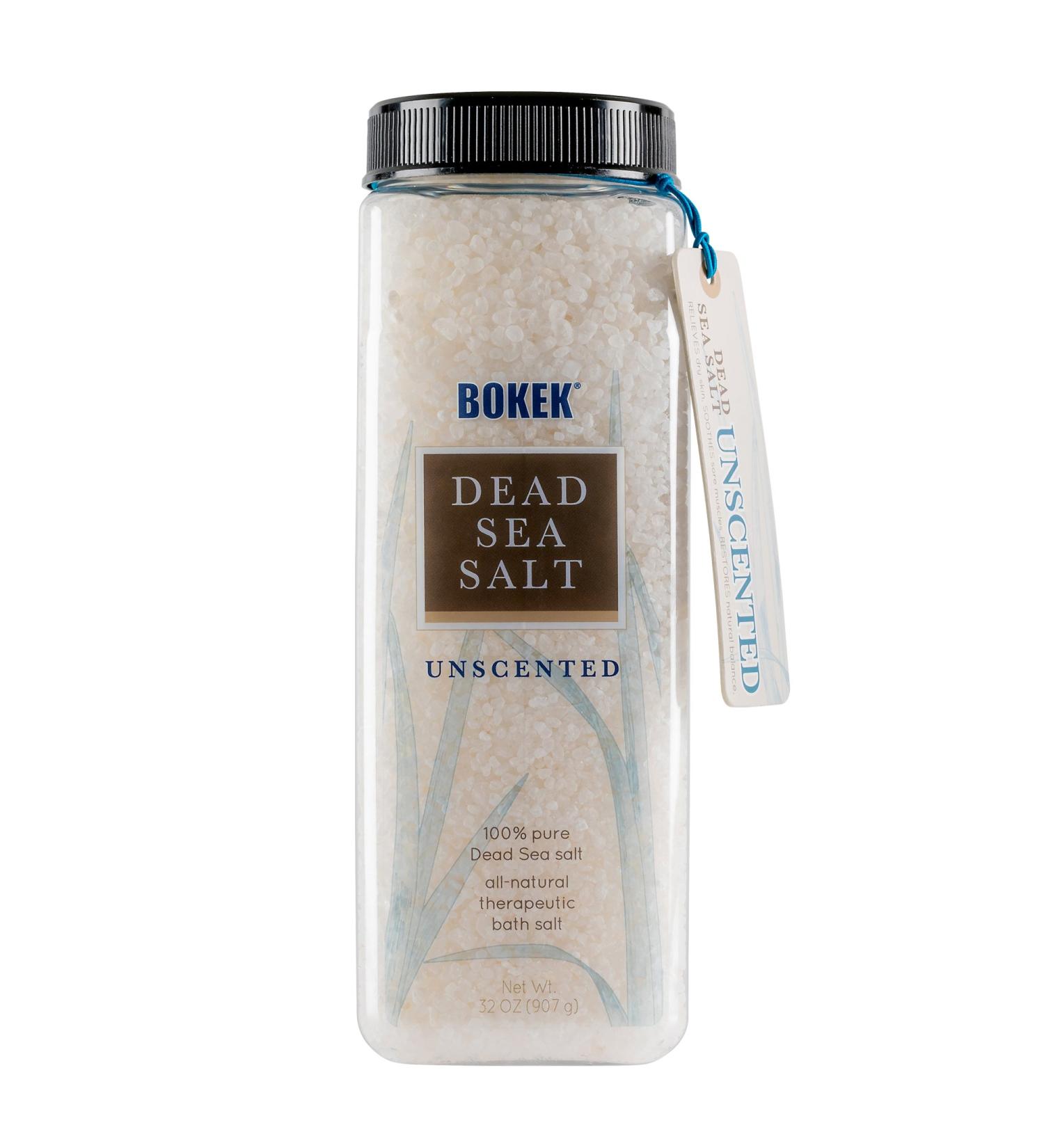 SaltWorks Bokek Dead Sea Bath Salt 32oz Jar - Unscented Natural Minerals for Relaxation and Rejuvenation - Buy Online on GoSupps.com
