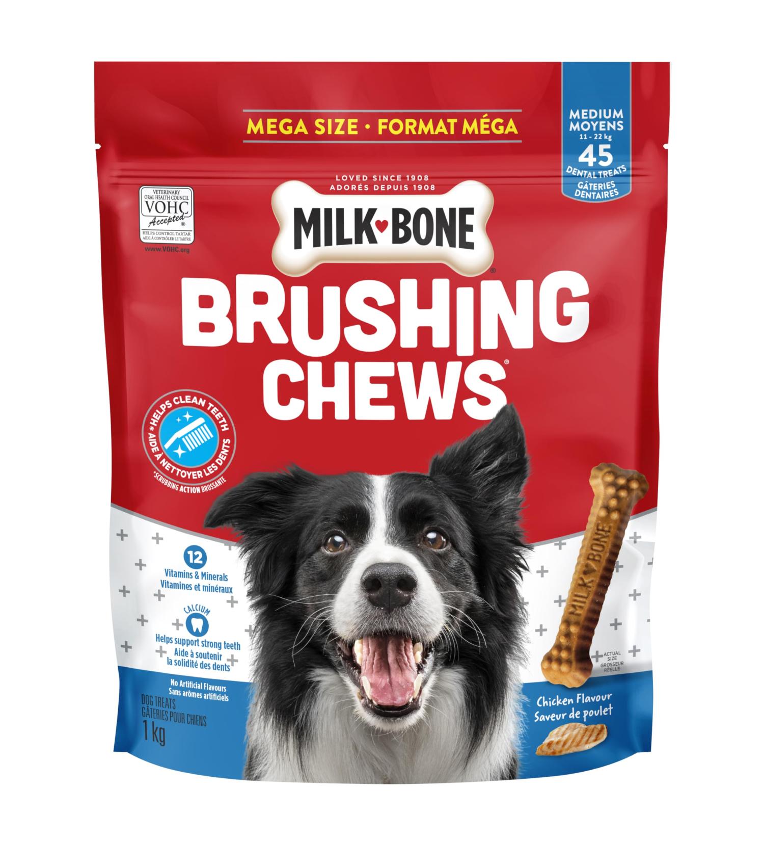 Milk-Bone Brushing Chews Dental Treats for Medium Dogs Daily Oral Care 45 Treats 45 Treats Medium Dog - Buy Online on GoSupps.com