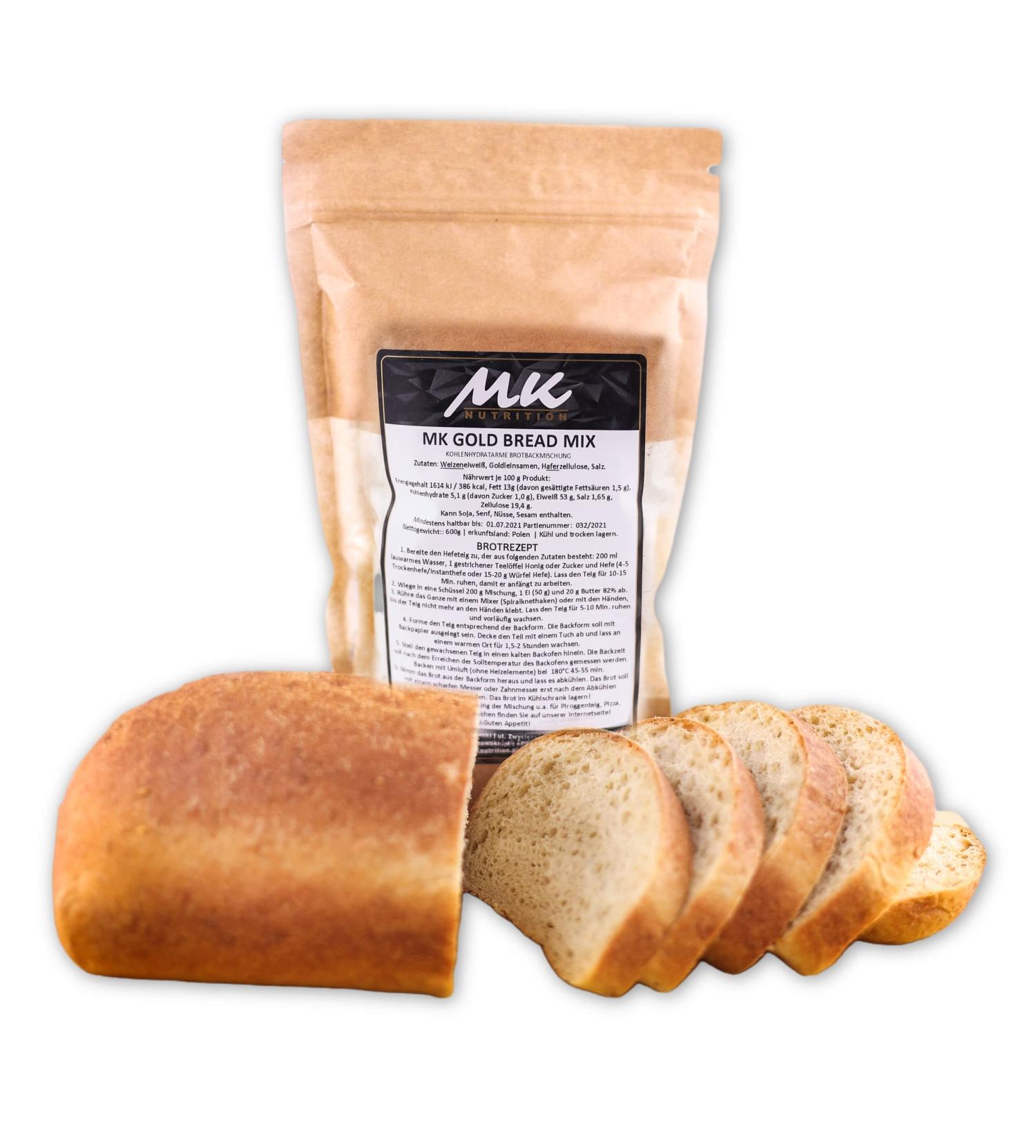 Keto Bread Baking Mix - Low Carb Protein Bread | 3.9g Carbs 29g Protein | MK Gold - 600g for 3 Low-Carb Loaves | Ideal for Keto Diabetic & Low-Carb Diets - Buy Online on GoSupps.com
