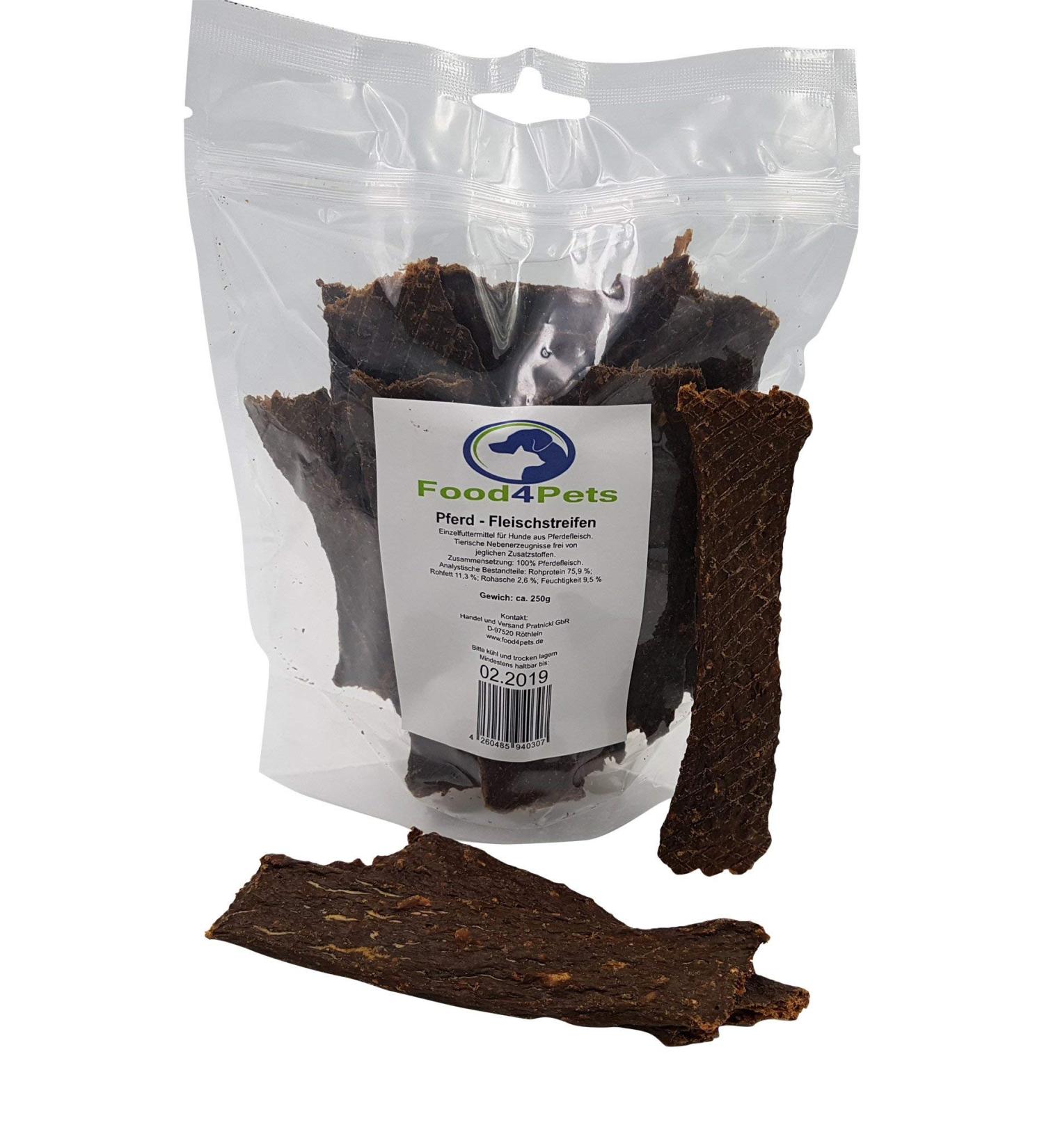 Food4Pets Horse Meat Strips for Dogs - 250g Delicious Chewing Treats | Healthy Dog Snacks - Buy Online on GoSupps.com