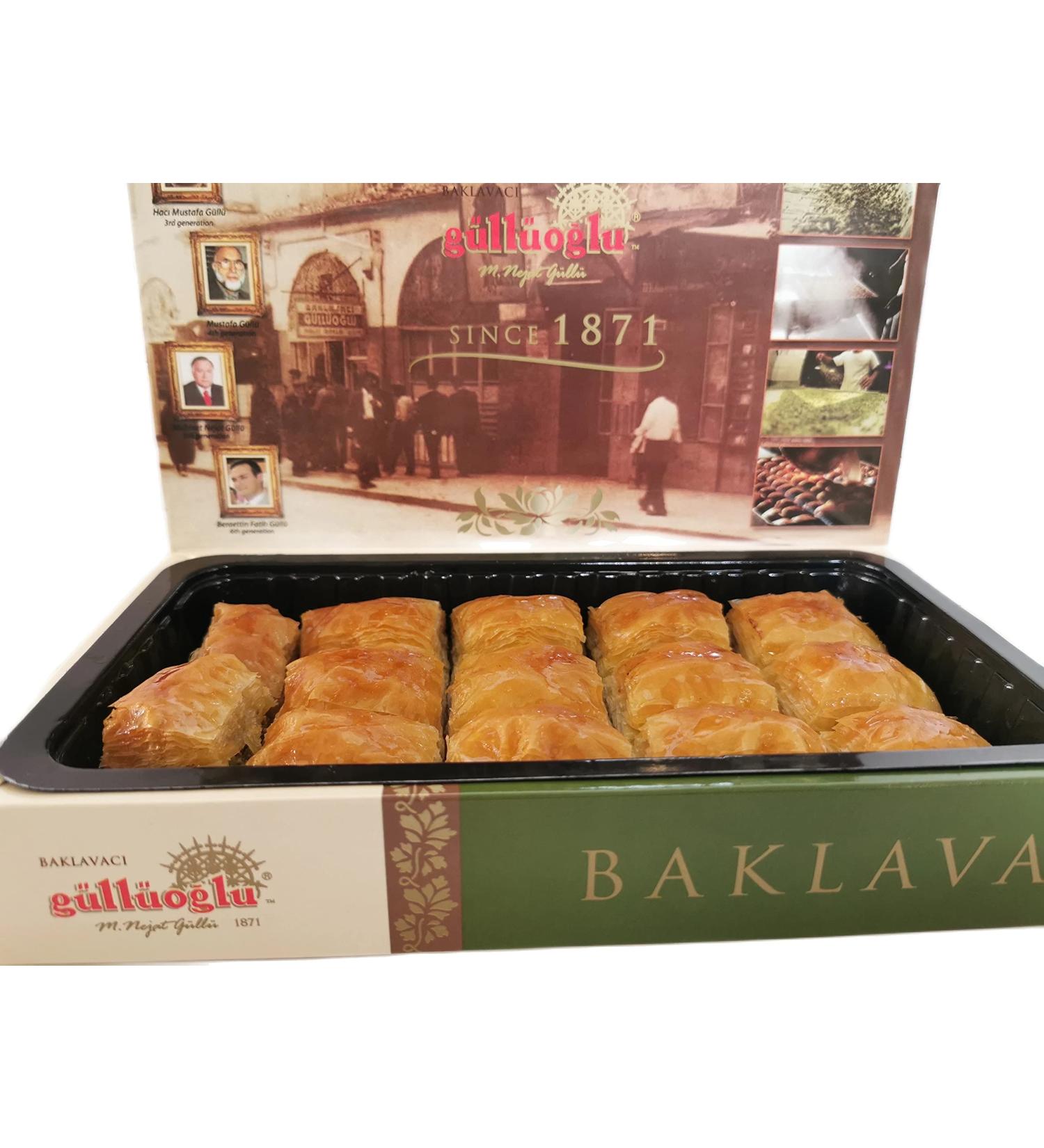 Gulluoglu Turkish Pistachio Baklava 14-pieces - 1.1 lb (500g) | Authentic Turkish Dessert - Buy Online on GoSupps.com