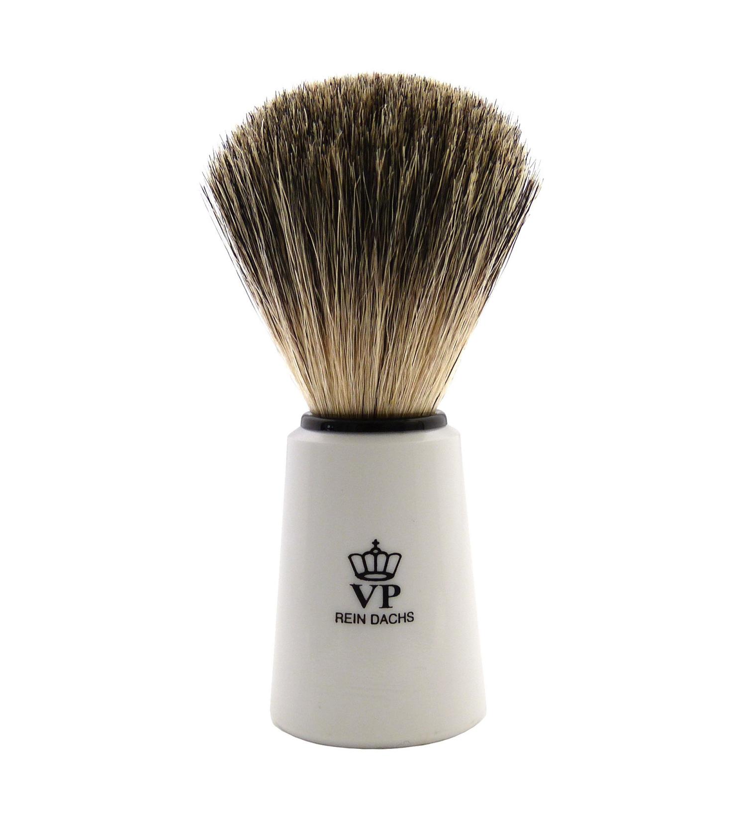 Shaving brush Royal VP - with real pure badger hair - white handle