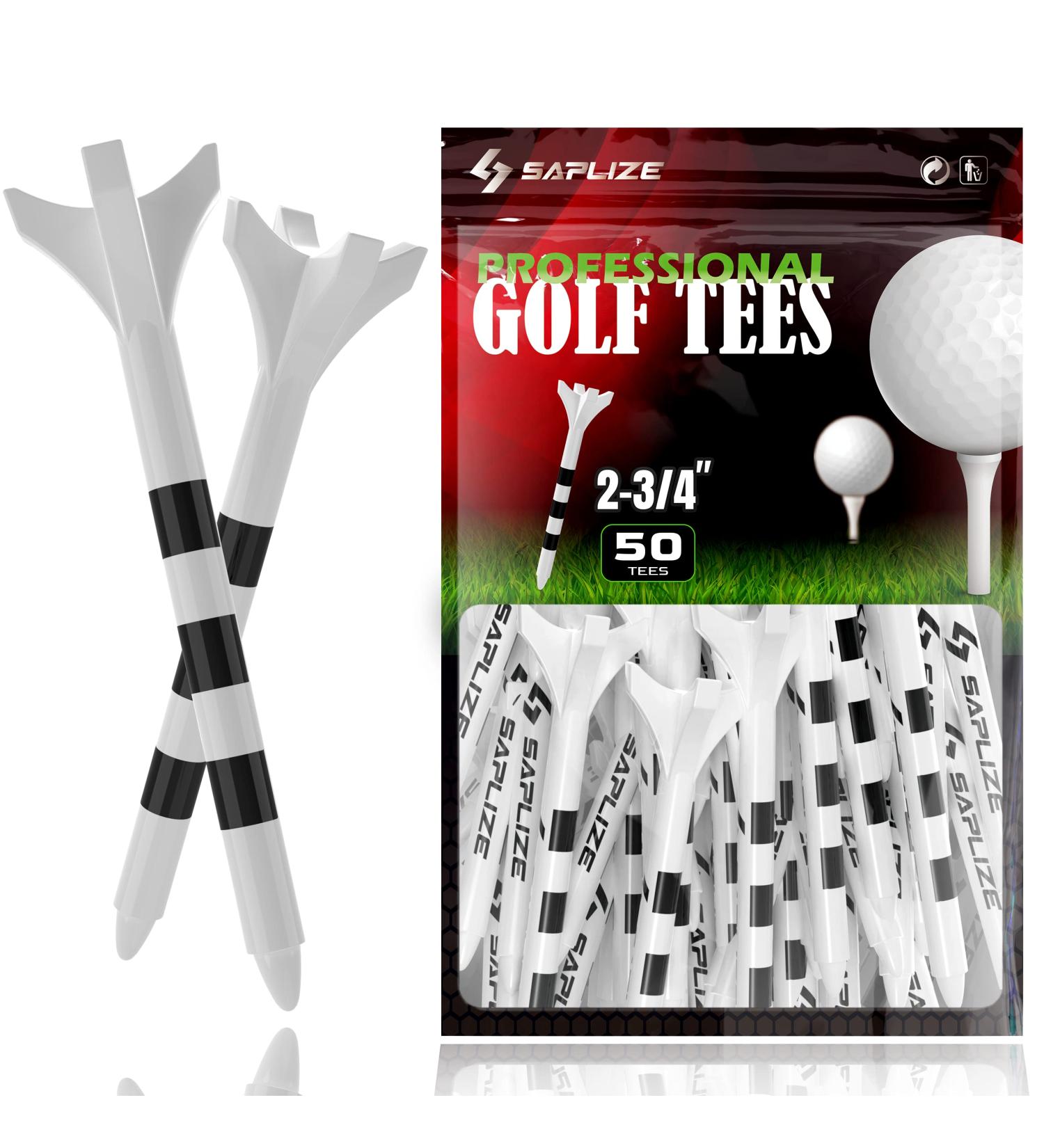 SAPLIZE Plastic Golf Tees Pack of 50 - Reducing Friction & Side Spin - 2-3/4 inch 4 Prong Tees - Buy Online on GoSupps.com
