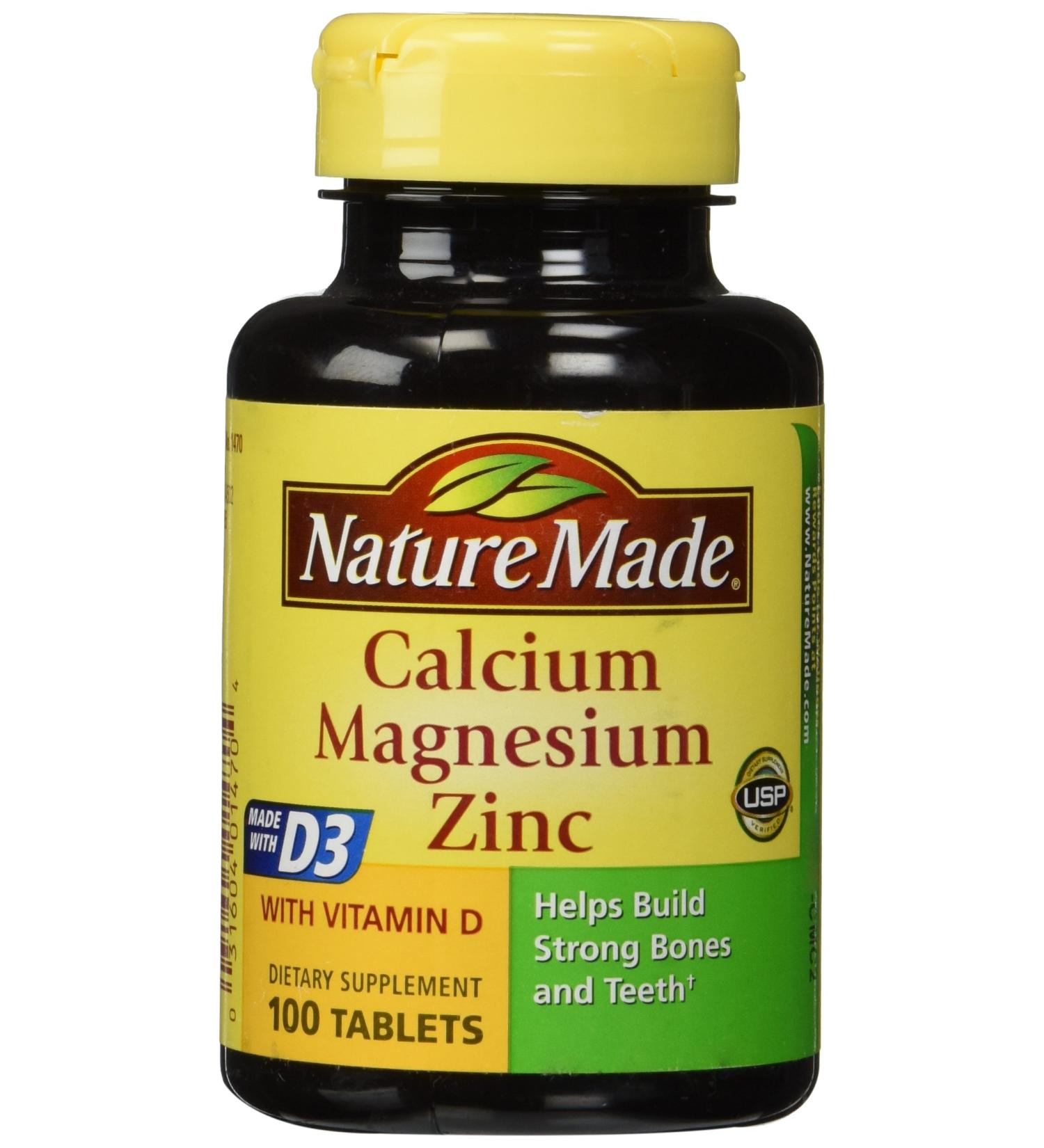 Nature Made Calcium Magnesium Zinc 100ct | Essential Mineral Supplement - Buy Online on GoSupps.com