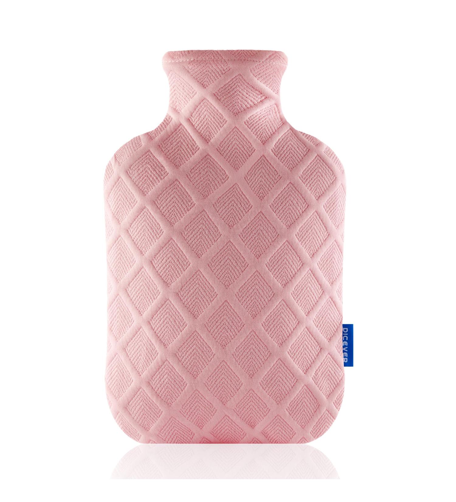 Buy Hot Water Bottle with Soft Cover - 2L for Pain Relief | Ideal for Sore Muscles Cramps & Gifts | Pink Color - International Shipping Available - Buy Online on GoSupps.com