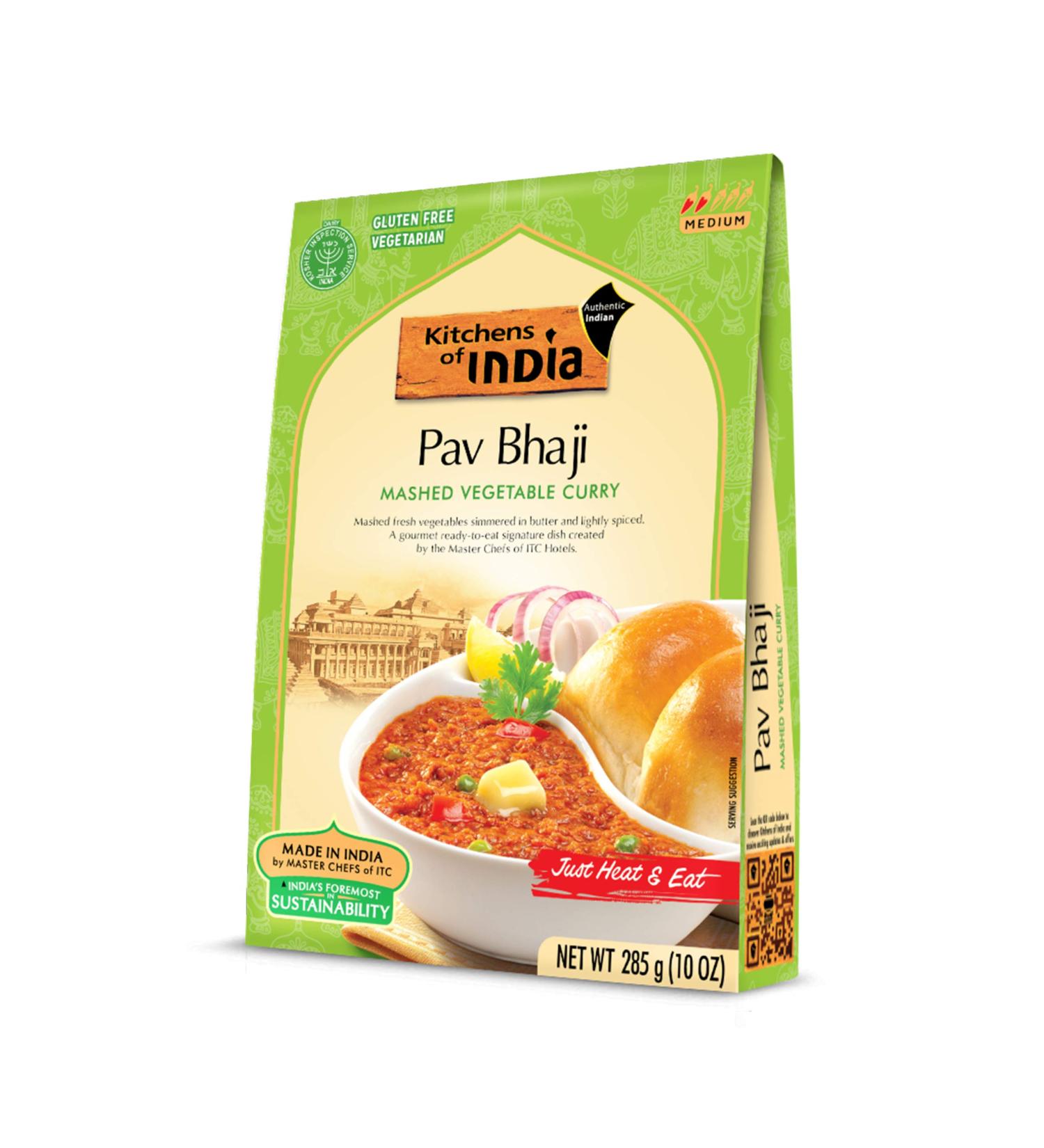 Kitchens of India Pav Bhaji Ready to Eat - Mashed Vegetable Curry (Pack of 6, 10 oz Boxes) - Buy Online on GoSupps.com