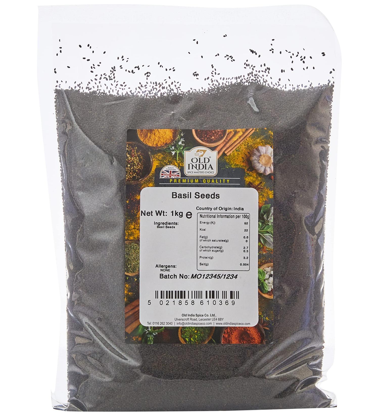 Old India Basil Seeds 1kg - Premium Quality 1000g Pack - Buy Online on GoSupps.com