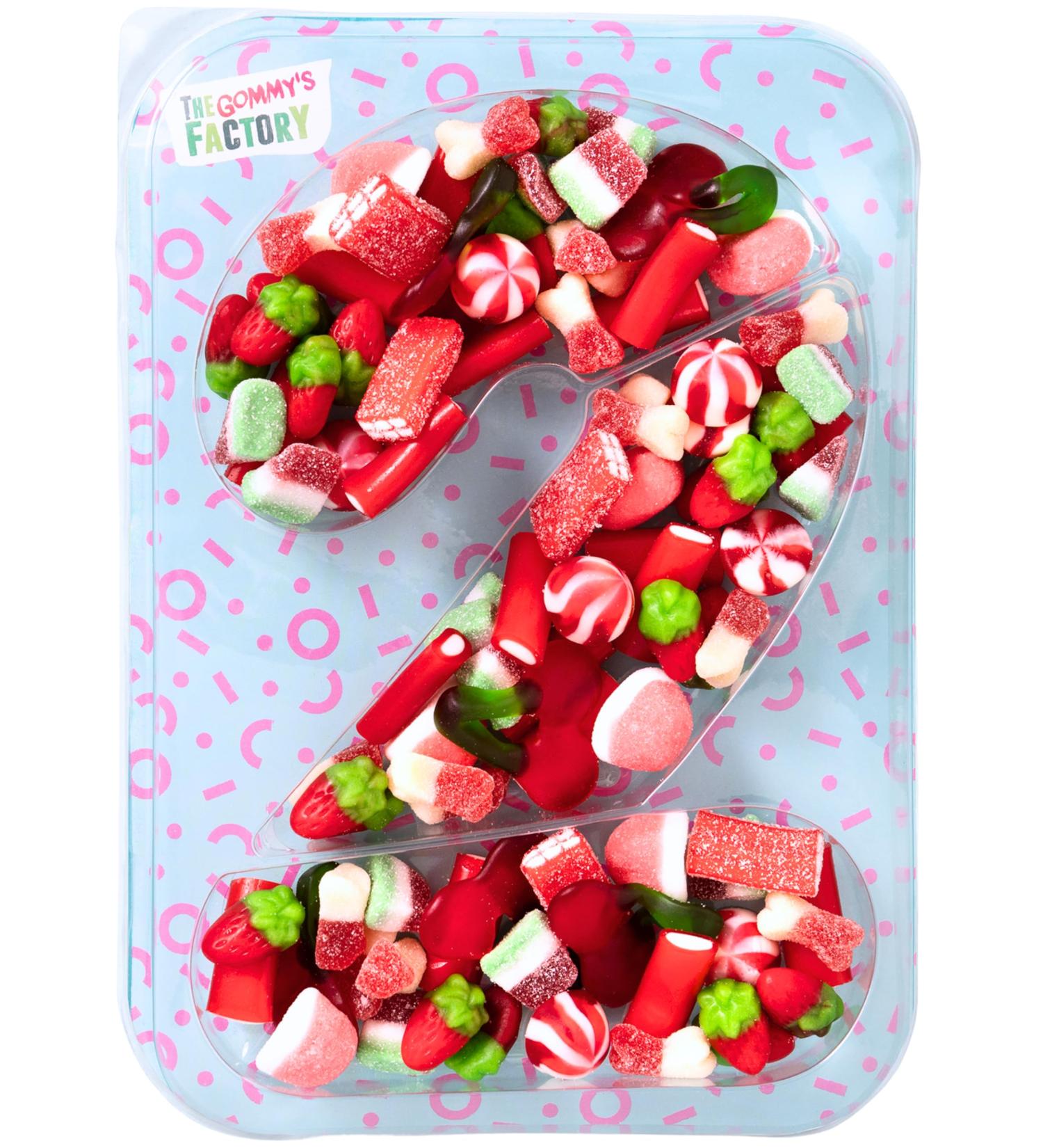  Gommy s Factory Children's Birthday Sweets No. 2 - Delicious Candy Cake Perfect for Birthdays Children's Snacks and Party Decorations - 500g Box of Sour Candy Ideal Gift - Buy Online on GoSupps.com