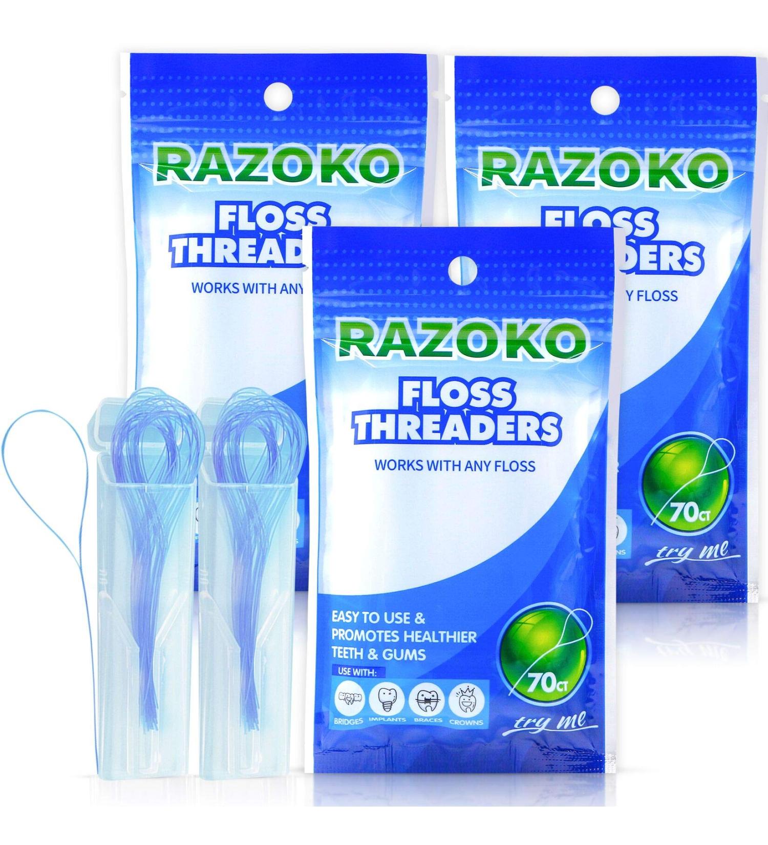 Floss Threaders for Braces, Bridges, and Implants - 210PCS (Pack of 3) - Buy Online on GoSupps.com