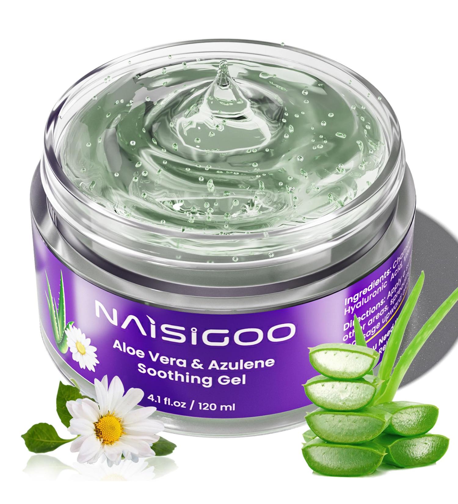 Aloe Vera Gel for After IPL & Laser Hair Removal - Soothes & Hydrates Skin Travel Size 4.1 fl oz with Chamomile Extracts | Sunburn Relief for Women & Men - Buy Online on GoSupps.com