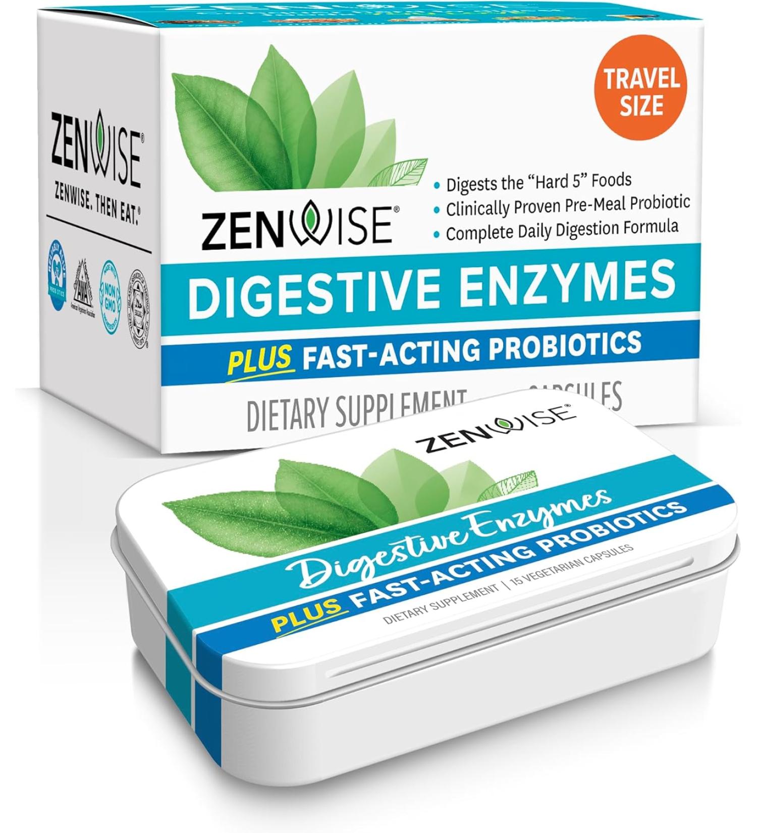 Zenwise Health Digestive Enzymes + Prebiotics & Probiotics Supplement (90 Count) - Travel Size for Daily Digestion & Immune Support - Buy Online on GoSupps.com