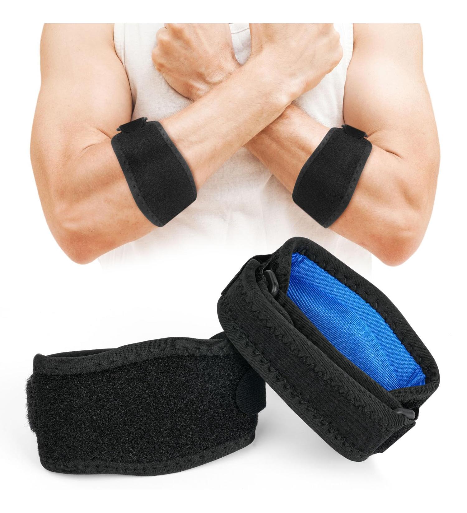 Acwoo Elbow Bandage - 2 Pack Tennis Arm Support | Optimal Golf & Fitness Relief (Blue) - Buy Online on GoSupps.com