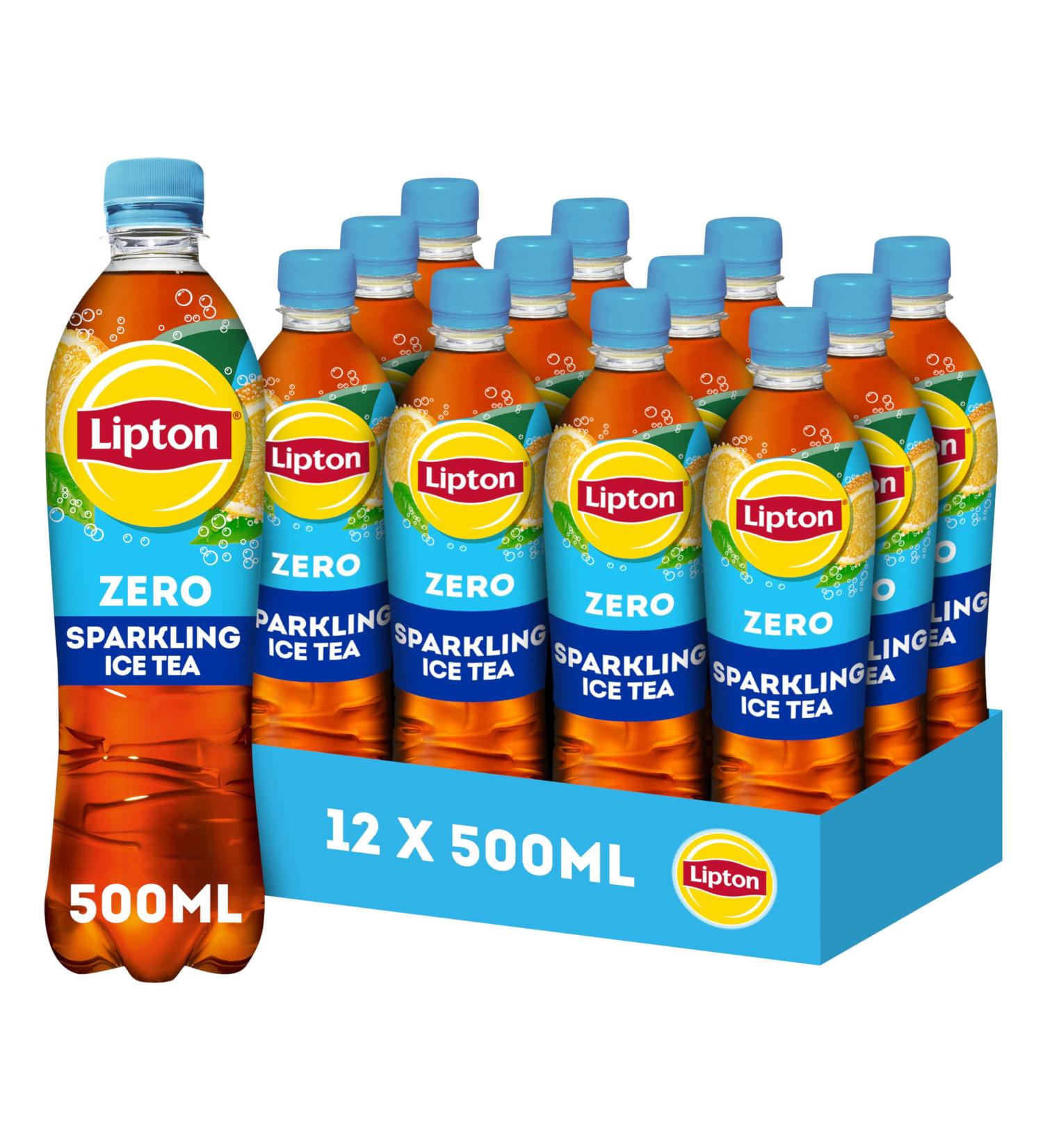 Unilever Lipton Zero Sugar Ice Tea Sparkling a wonderfully refreshing ice tea 12 x 500 ml Value pack - Buy Online on GoSupps.com