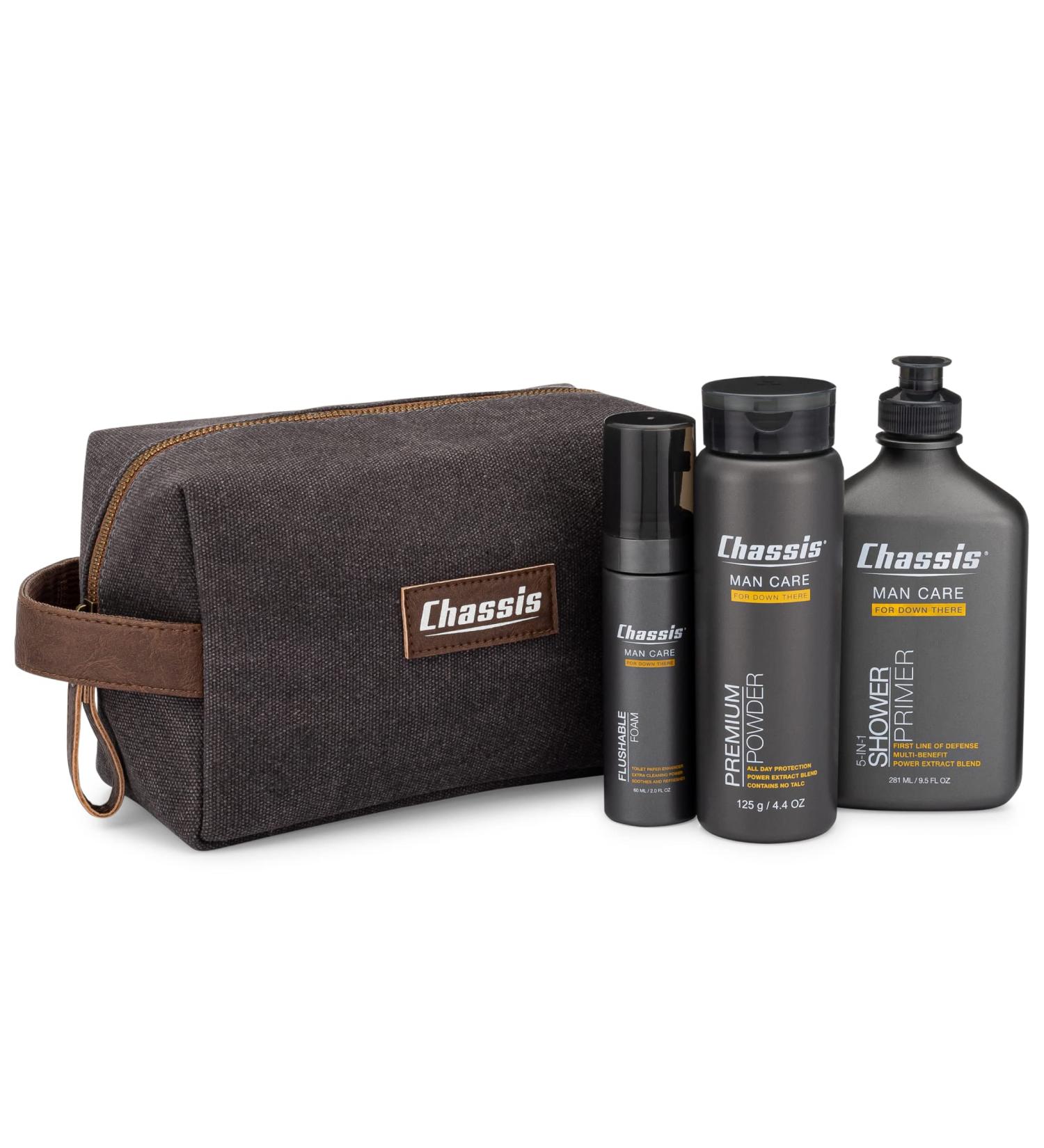 Ultimate Chassis Gift Set: Flushable Foam Premium Body Powder Body Wash & Wipes - Perfect for Men - Buy Online on GoSupps.com