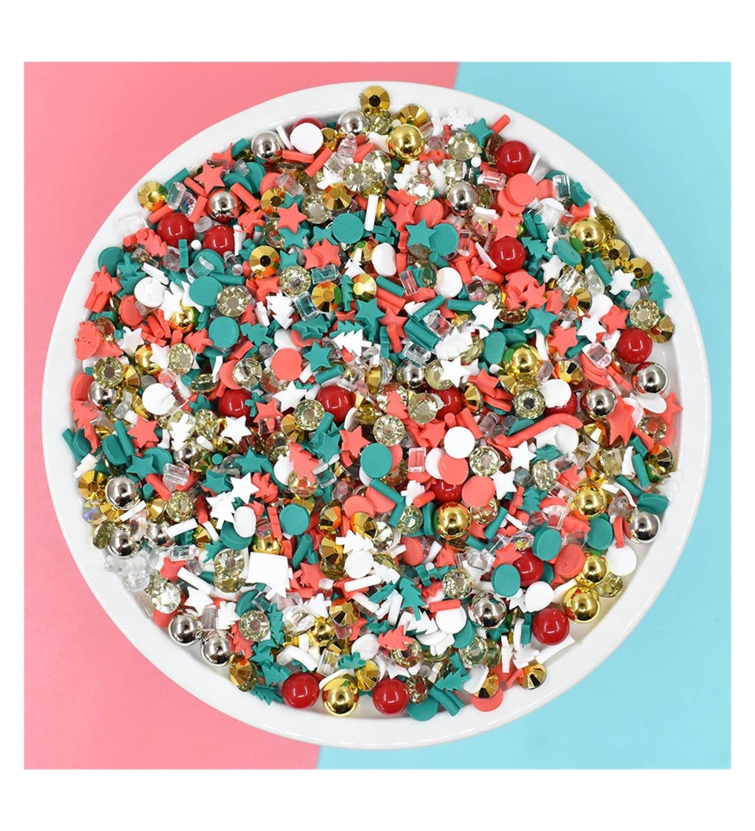 RT 50g/Lot Mixed Christmas Slice Pearl Rhinestone Polymer Hot Clay Sprinkles for DIY Craft Slime Filling Accessories Nails Art Y420 (Color : Christmas) - Buy Online on GoSupps.com