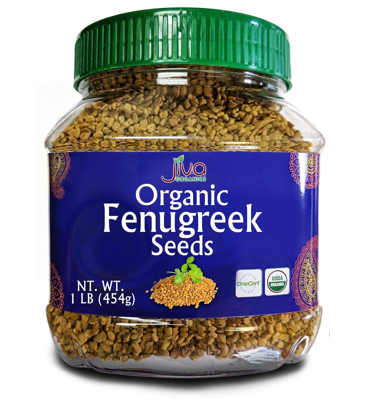 Jiva Organics Organic Fenugreek Seeds - 1 lb Jar for Cooking, Sprouting & Beauty Care - Buy Online on GoSupps.com