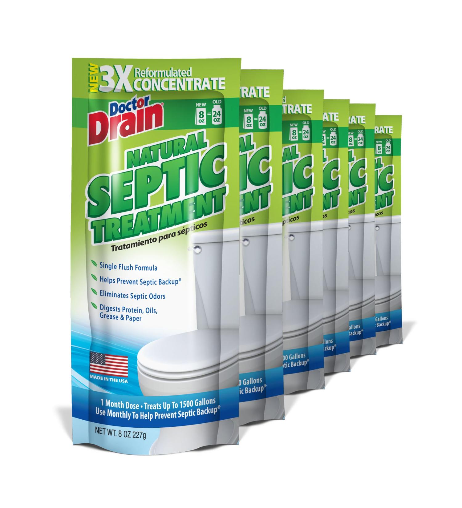 Doctor Drain Natural Septic Treatment - 6 Pack - Buy Online on GoSupps.com