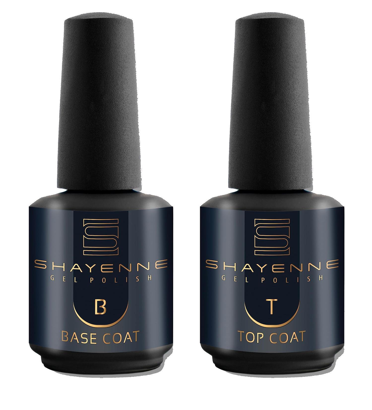 Shayenne Base & Top Coat Set 15ml - UV LED Gel No Sweat Layer Perfect Nail Polish Duo for Flawless Nails - International Shipping Available - Buy Online on GoSupps.com