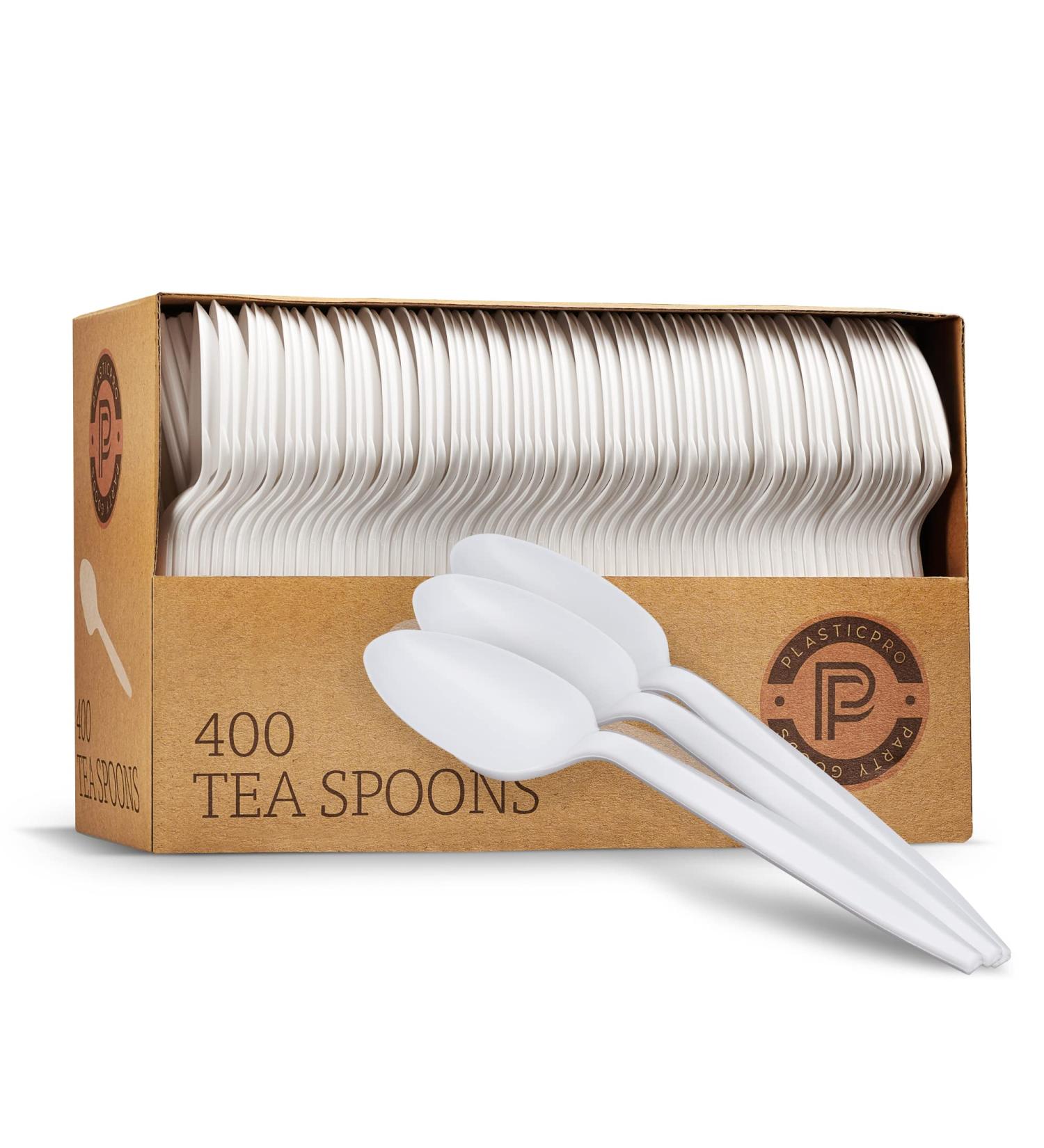 Plasticpro White Disposable Tea Spoons - 400 Mediumweight Spoons - Buy Online on GoSupps.com