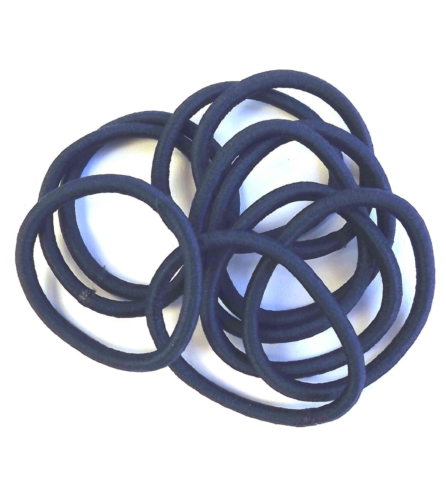 Shropshire Supplies Bling Online 10pc Endless Snag Free 4.5cm Hair Elastics. (Navy Blue.)