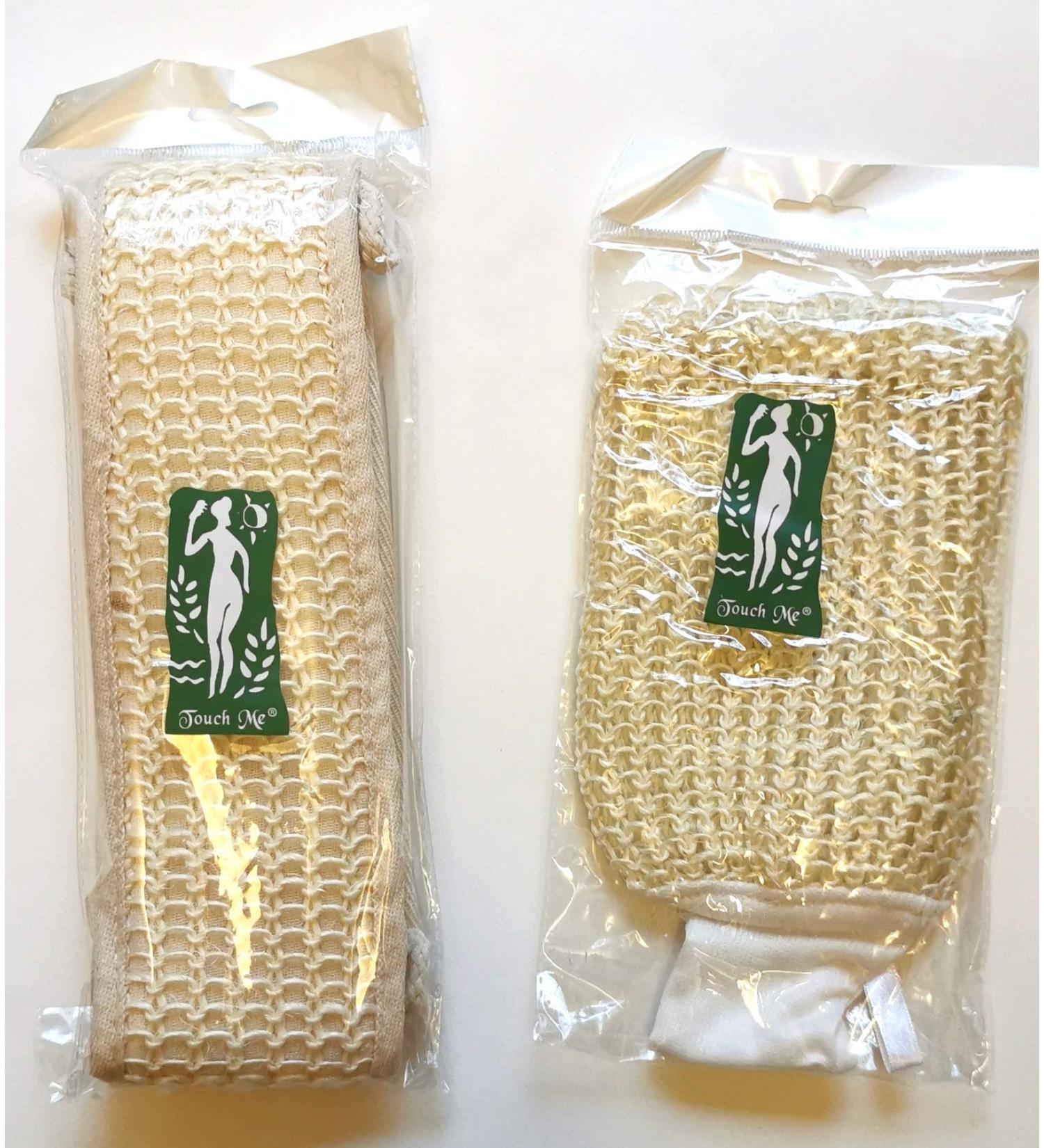 Exfoliating Sisal Back and Body Scrubber + Bath Mitt Glove with Cuff  All natural Loofah  Durable  Spa Brushing  Dry / Wet - Buy Online on GoSupps.com