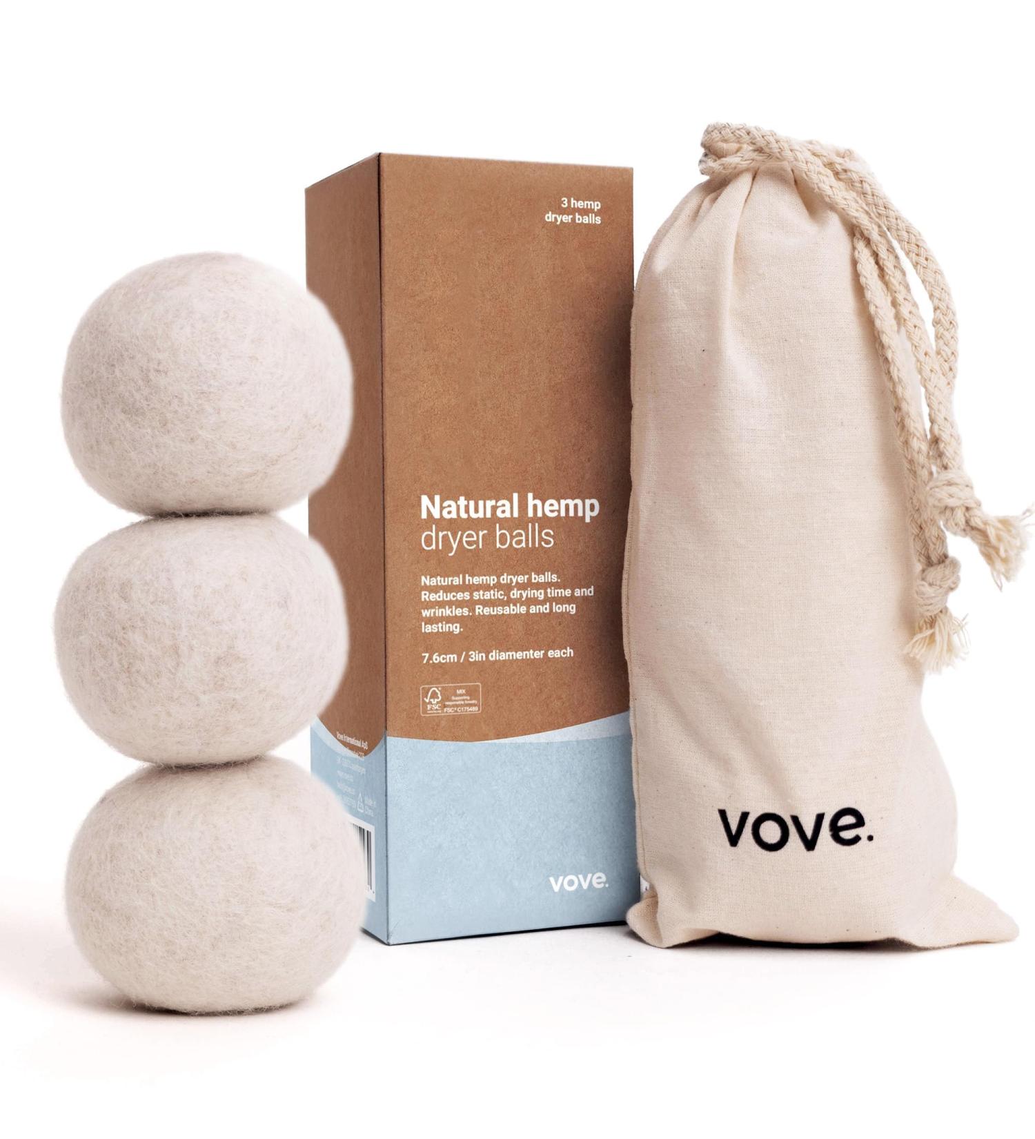 Natural Hemp Dryer Balls - 5x Absorbent Eco-Friendly Cruelty-Free | Hypoallergenic & Wrinkle-Reducing | Pack of 3 - International Shipping Available - Buy Online on GoSupps.com
