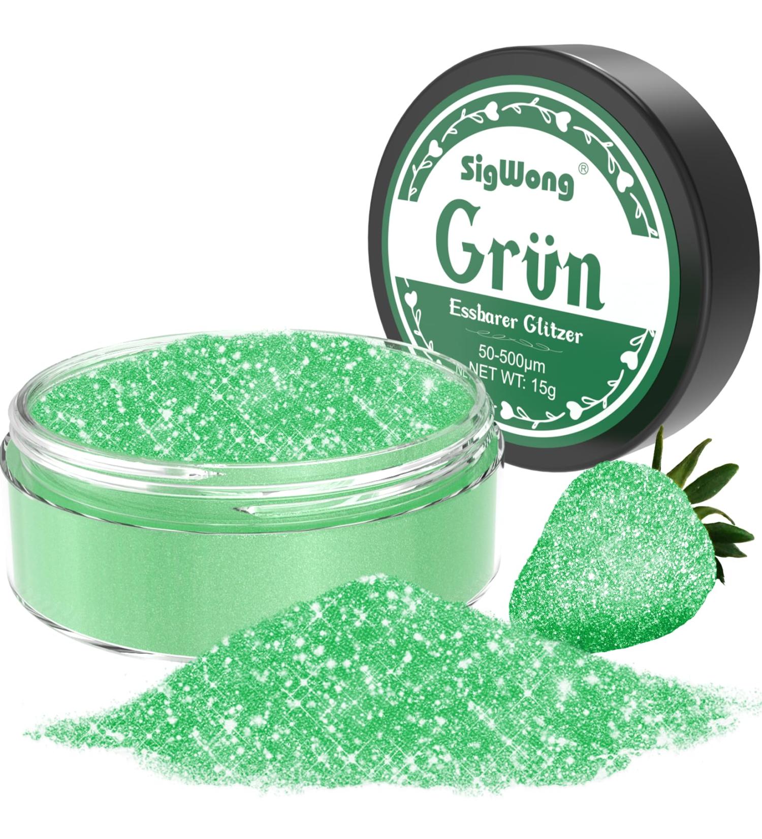 Shop 15g Green Edible Glitter Powder for Drinks Cakes & Cocktails | Perfect Food Color Powder for Stunning Decorations - Buy Online on GoSupps.com