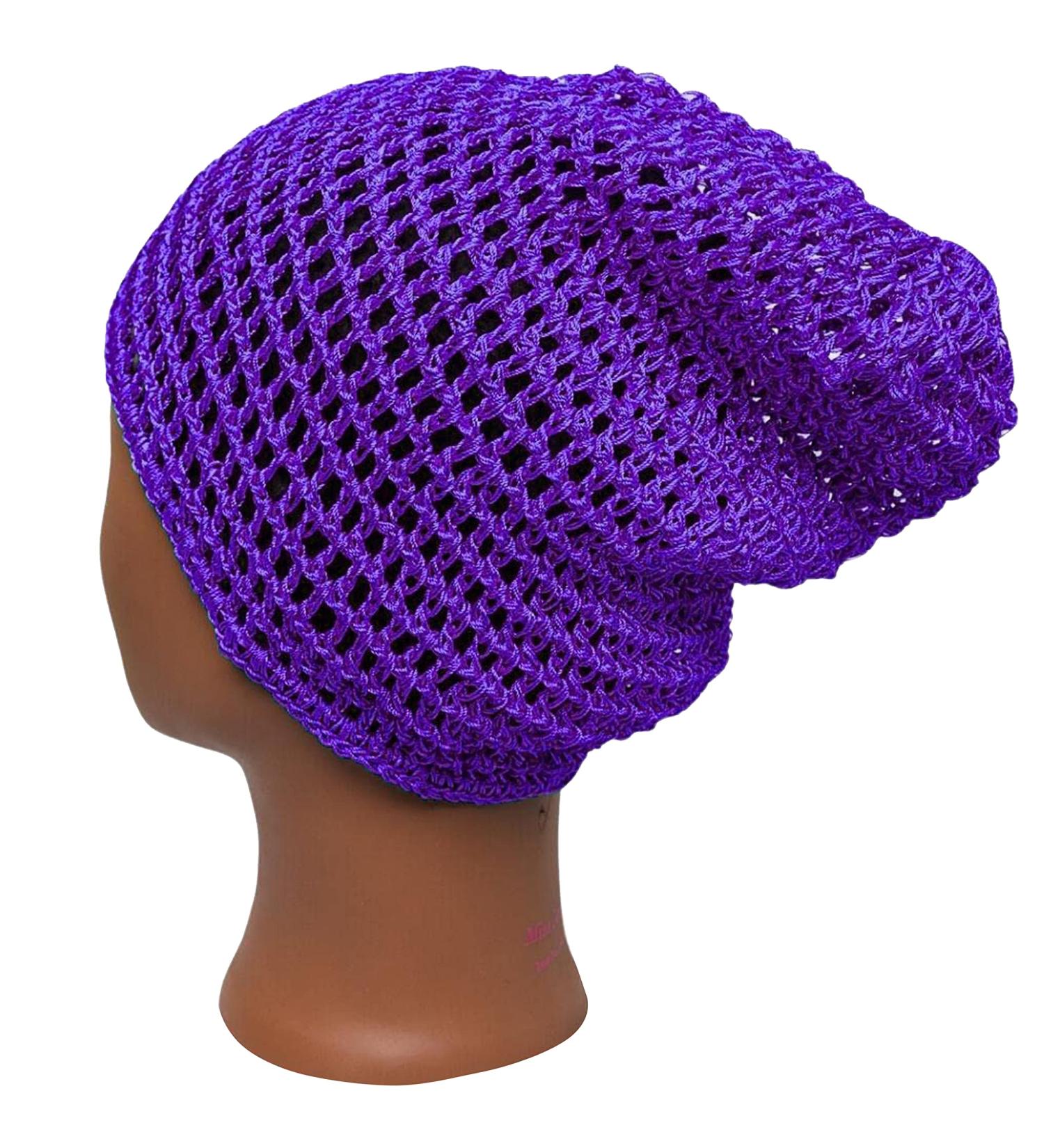 Dena's Combo Mesh Crochet Hair Net - Ideal for Plopping, Sleeping | Thick Nylon Thread | Purple Crochet Design - Buy Online on GoSupps.com