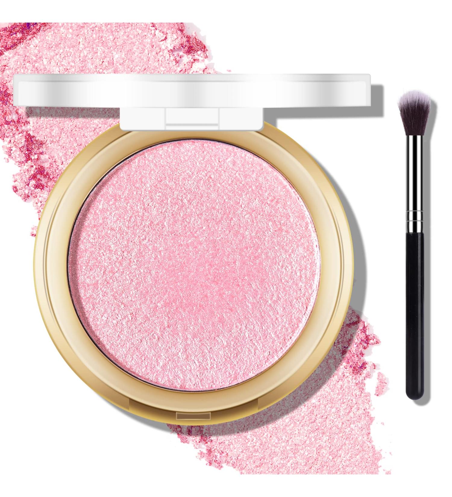 FREEORR Baked Highlighter Powder Palette - Sheer Shimmering Finish (02 Mermaid Pink) - Buy Online on GoSupps.com