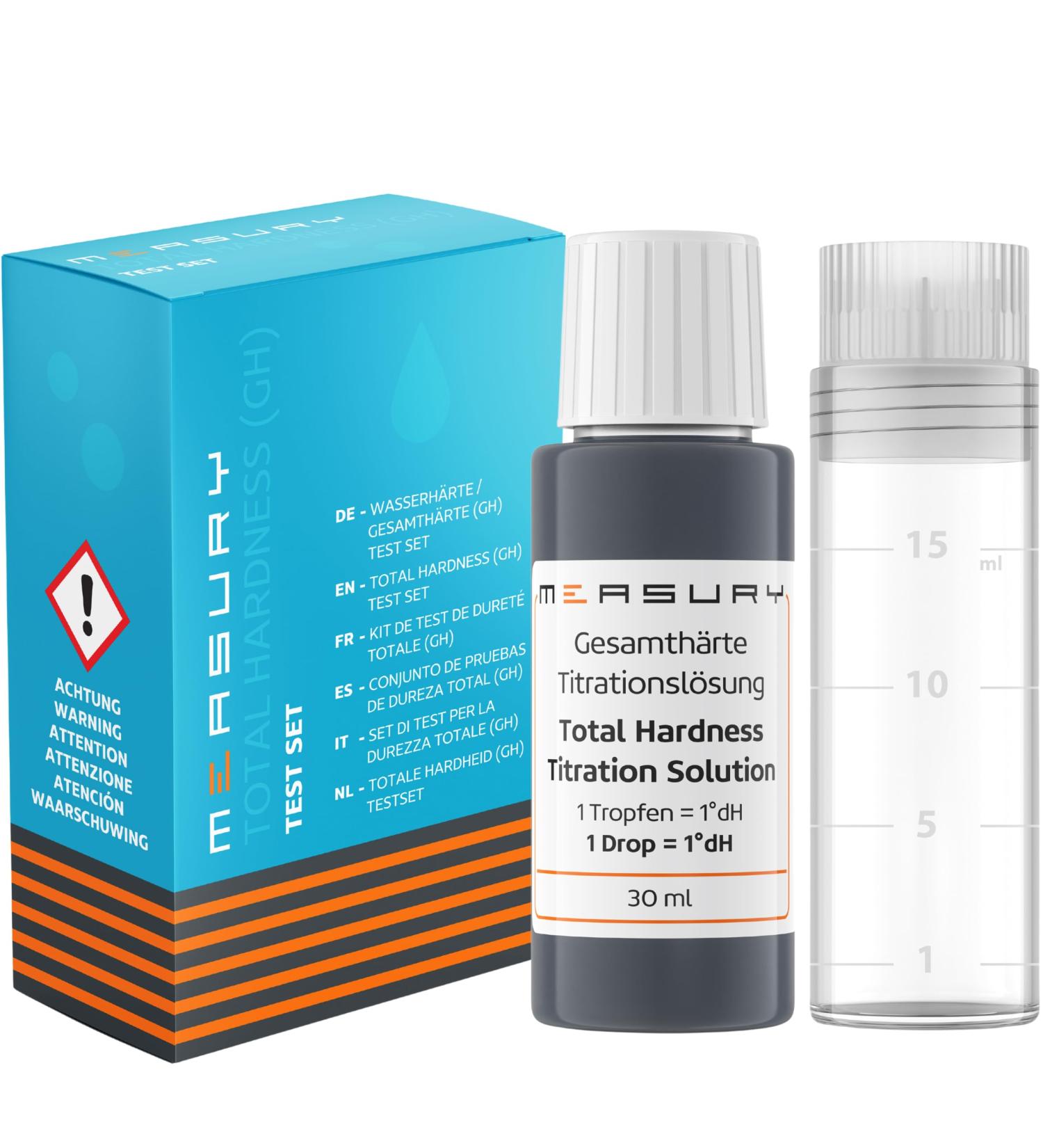 Measure Water Hardness - Measurys German Test Kit with 30ml Titration Solution for 550+ Measurements - Buy Online on GoSupps.com