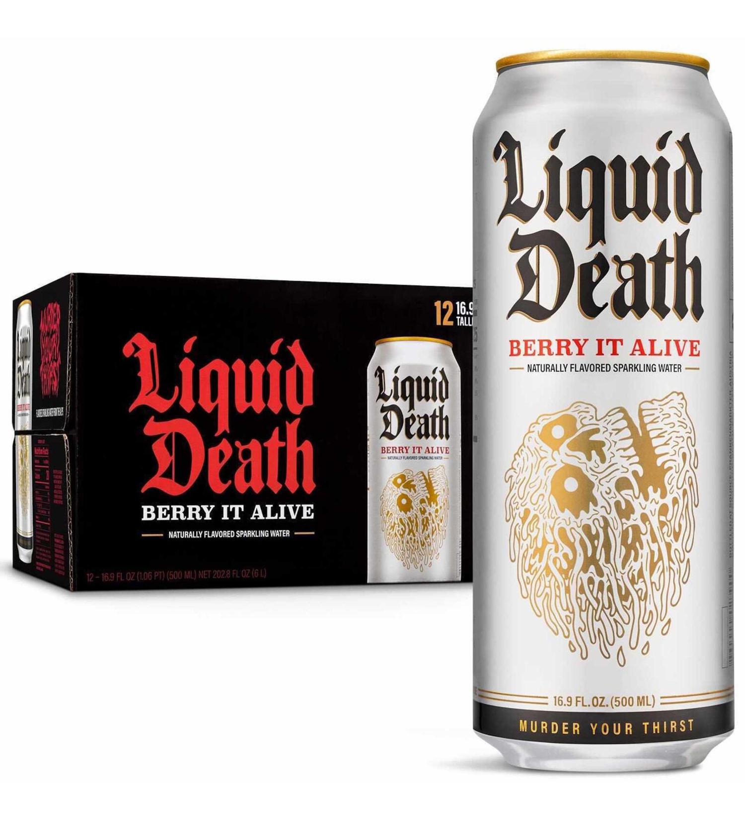 Liquid Death Sparkling Water Berry It Alive 202.8oz - Sparkling Berry Refreshment - Buy Online on GoSupps.com