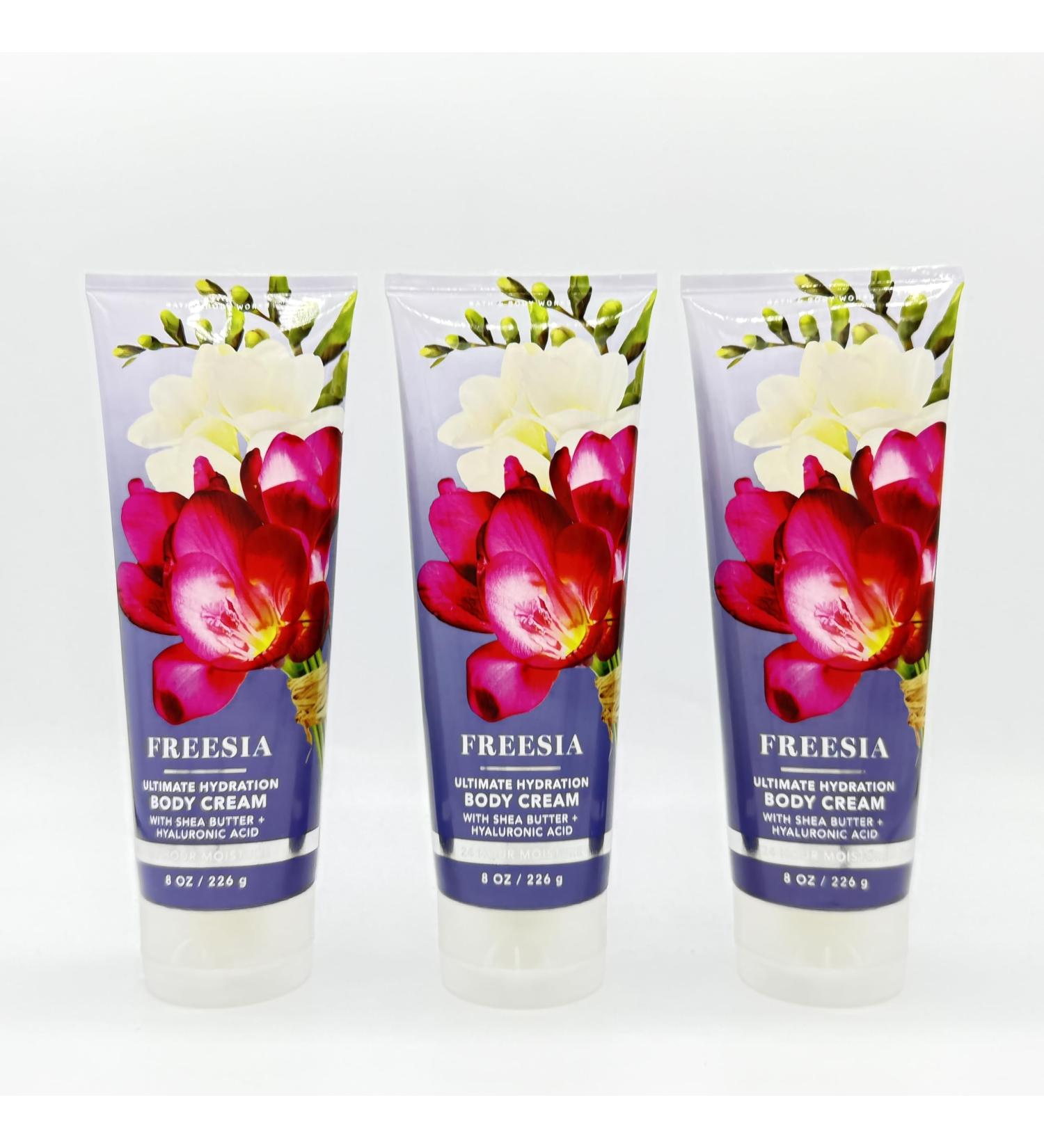 Bath & Body Works Freesia 8-Ounce Ultimate Hydration Body Cream 3-Piece Set