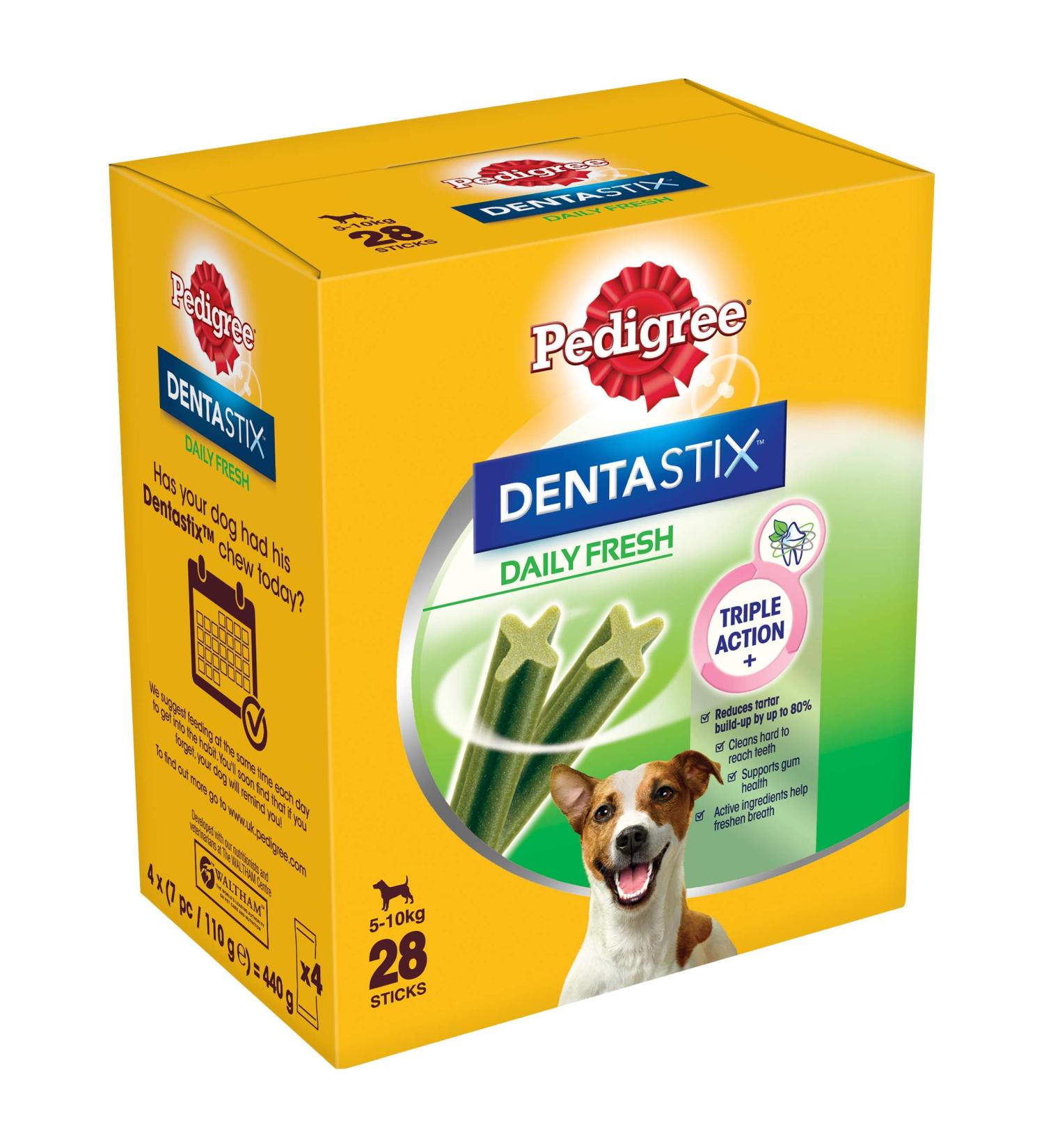 Pedigree Dentastix Fresh Daily Dental Chews Small Dog - 112 Sticks (4 x 440g) - Flavor 5 - Buy Online on GoSupps.com
